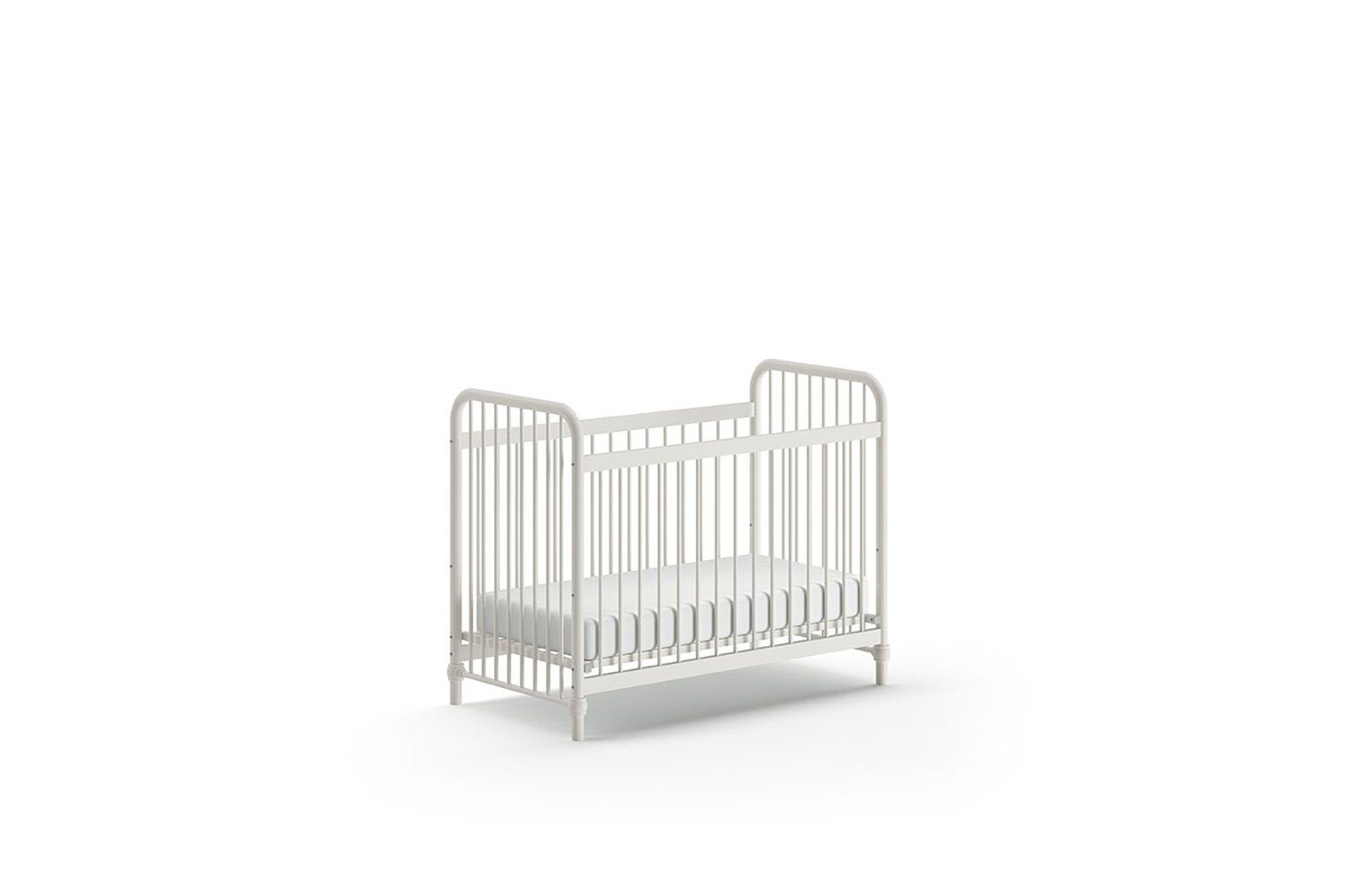 möbelando Babybett BRONXX, aus Metall in Weiss matt. Abmessungen (BxHxT) 130,7x102,2x71 cm