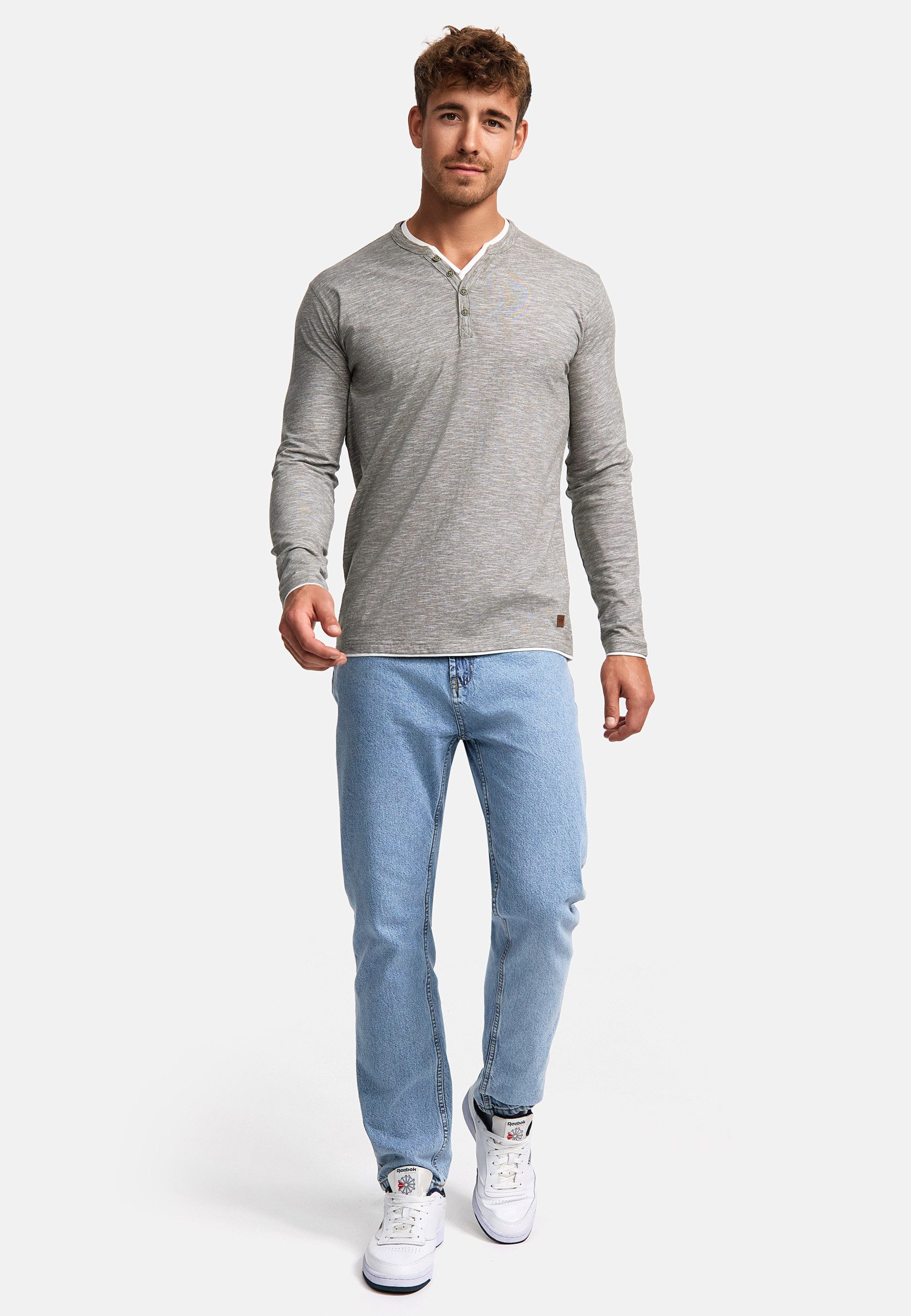 Indicode Langarmshirt Herren INColeson Shirt Langarm Herrenshirt Langarmshirt aus 100% Baumwolle