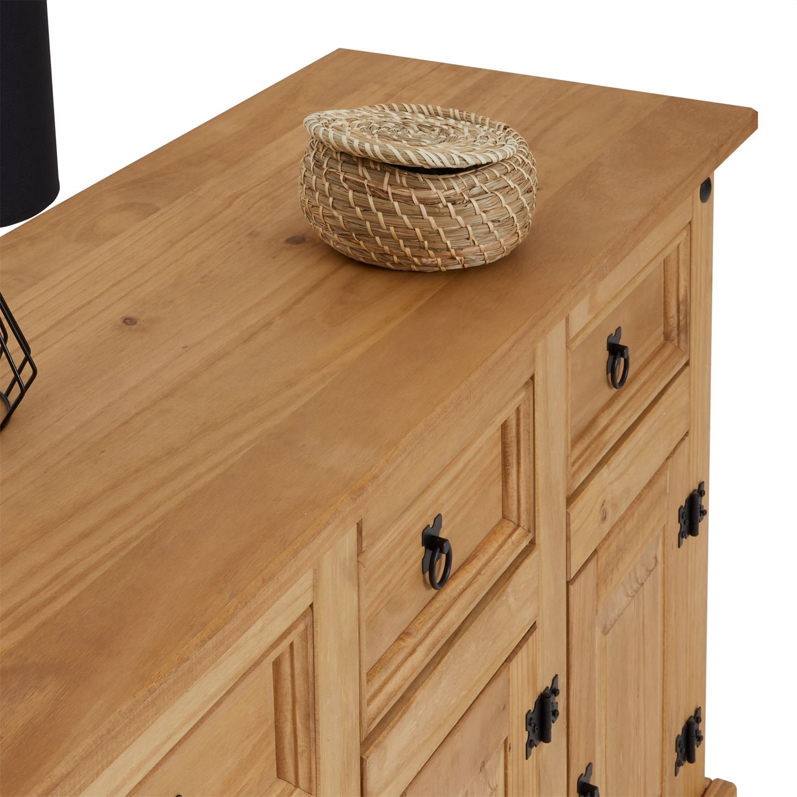CARO-Möbel Sideboard SALSA, Kommode mit Stauraum im Mexiko Stil, Anrichte Landhausstil natur