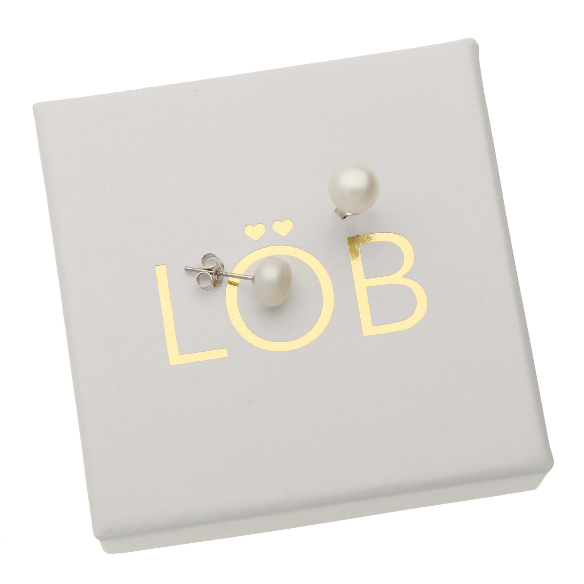 LÖB Paar Ohrstecker 925 Silber Zuchtperlen Ohrringe Perlenohrringe Perlen Ohrstecker Rund (Geschenke für Frauen Damen Beste Freundin Mutter Mama Ehefrau Oma sie – Bild 4 von 5