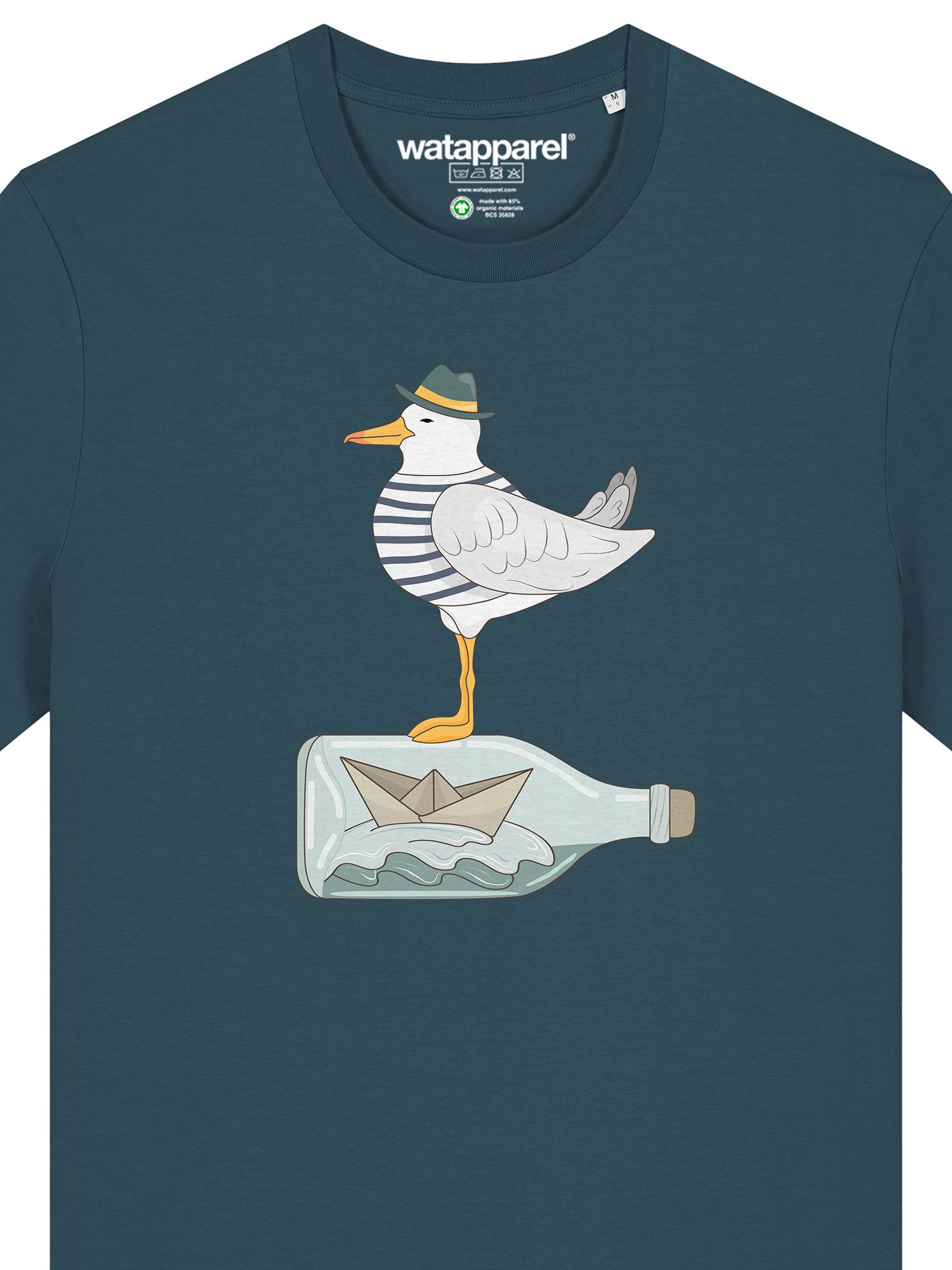 wat? Apparel T-Shirt Möwe mit Hut