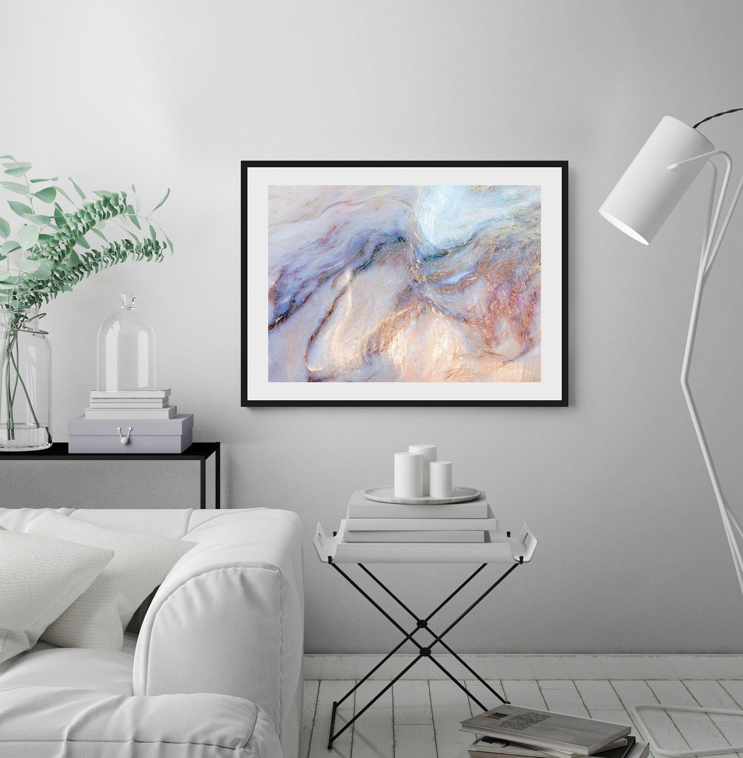 queence Bild Mandala, Abstrakt, Gemälde, Kunst, Marmor (1 St), HD Premium Poster-Druck inkl. Holzrahmen