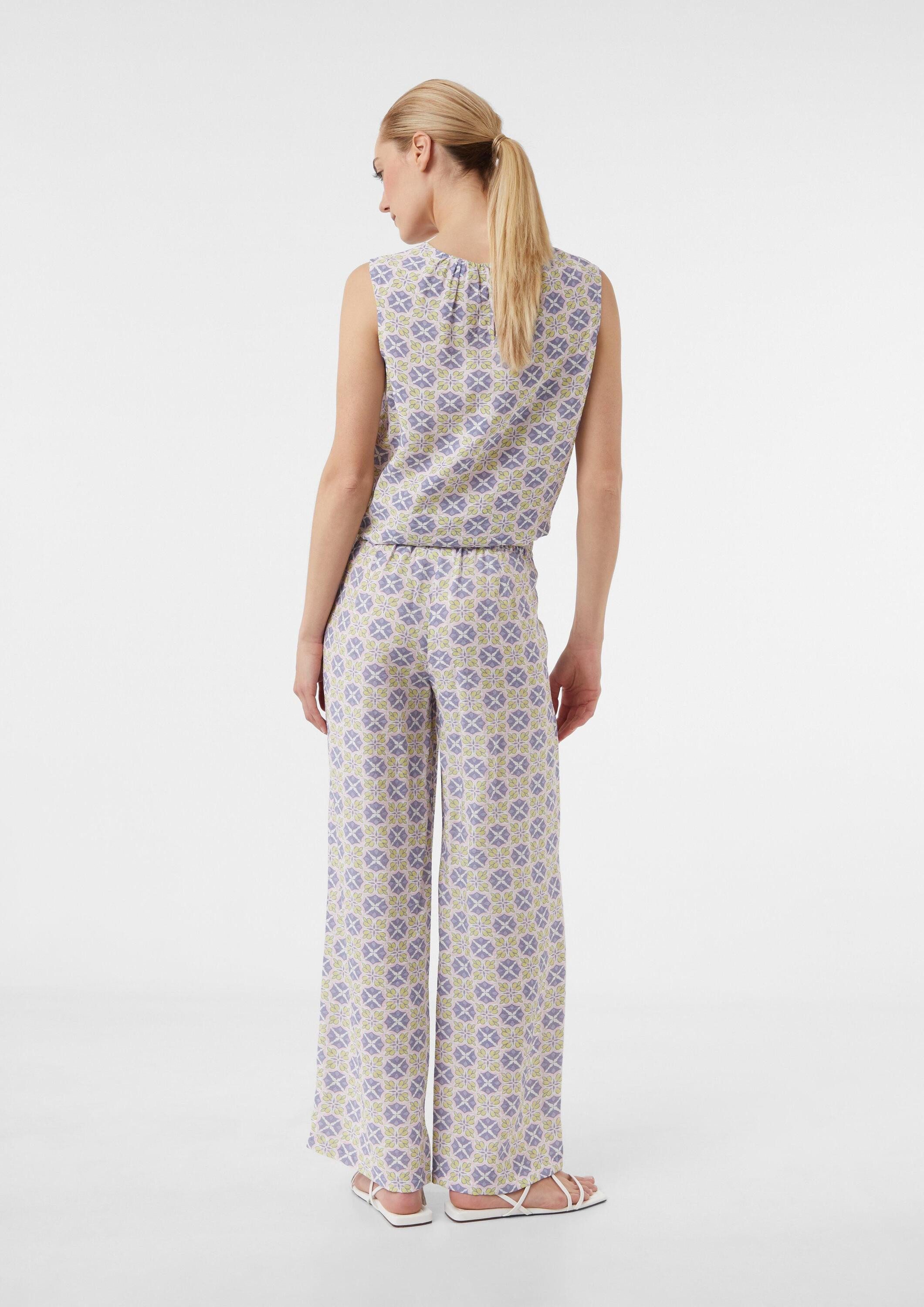 comma Blusentop Bluse Strukturiertes Blusentop mit Raffung