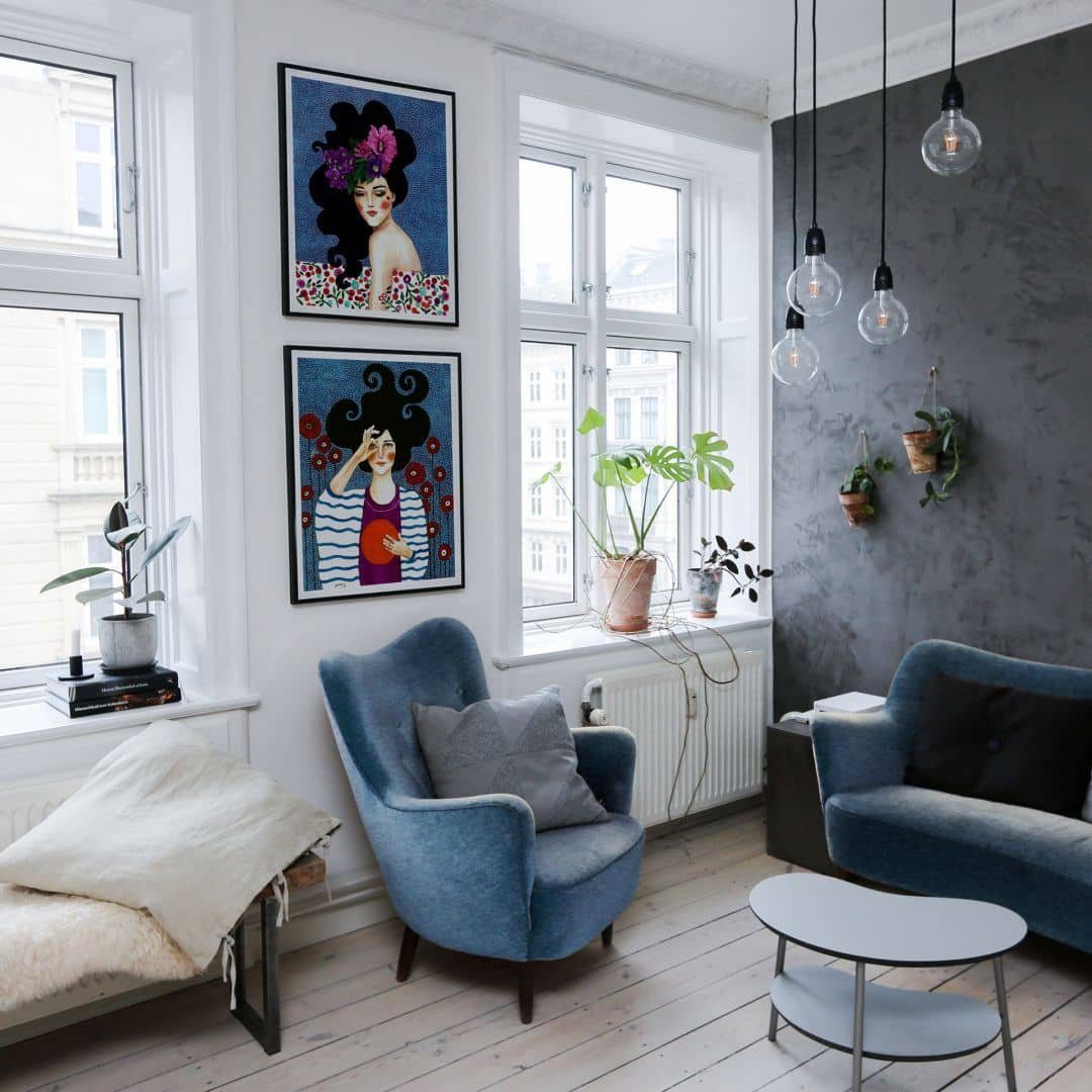 modern Herz, Poster K&L Wohnzimmer Hülya Gemälde Wandbild Poster Art flüsterndes Sommer kraftvolles Wall
