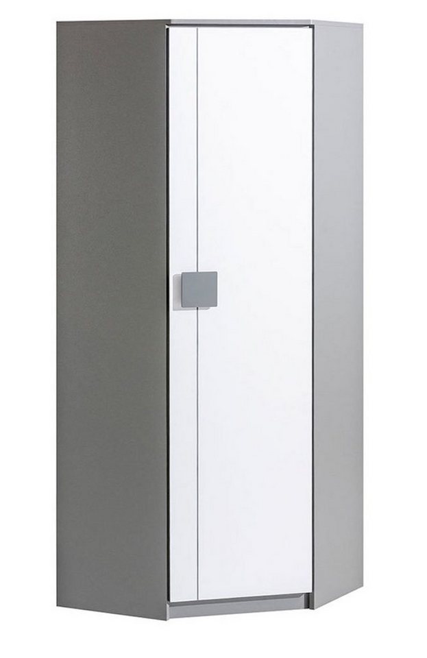 Feldmann-Wohnen Eckschrank Gami (1-St) 71x71cm 1-türig anthrazit / weiß