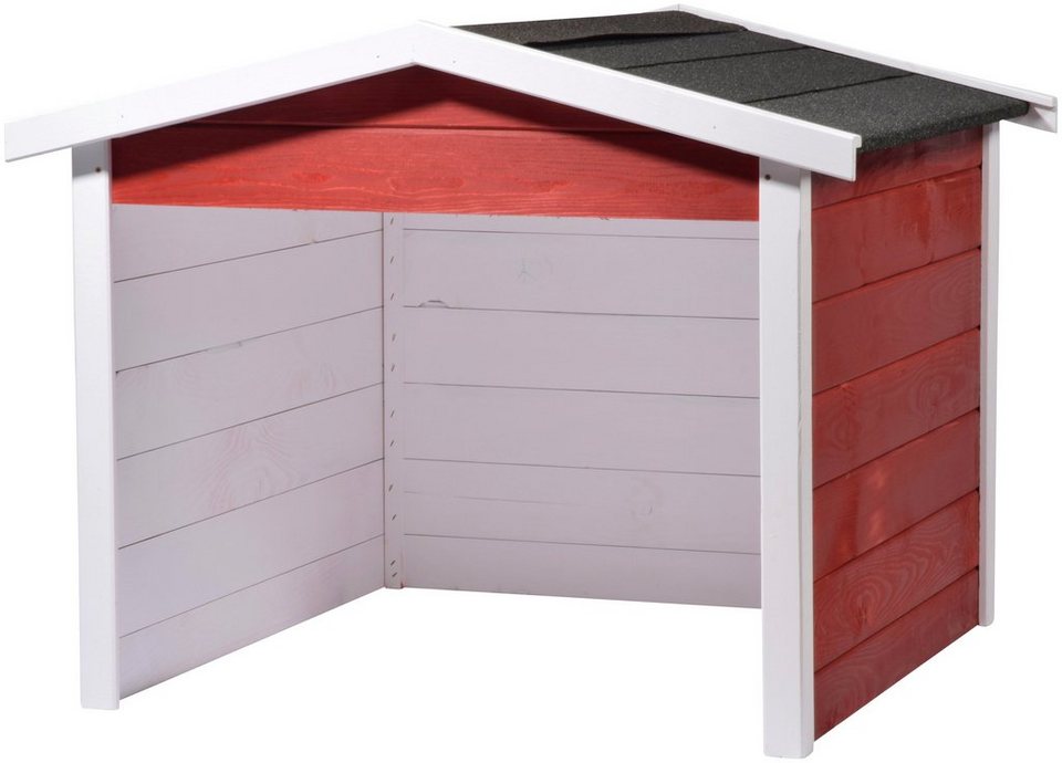 dobar Mähroboter-Garage, BxTxH: 87x80x70 cm, für Mähroboter, mit  Bitumen-Dach, Kiefer, rot