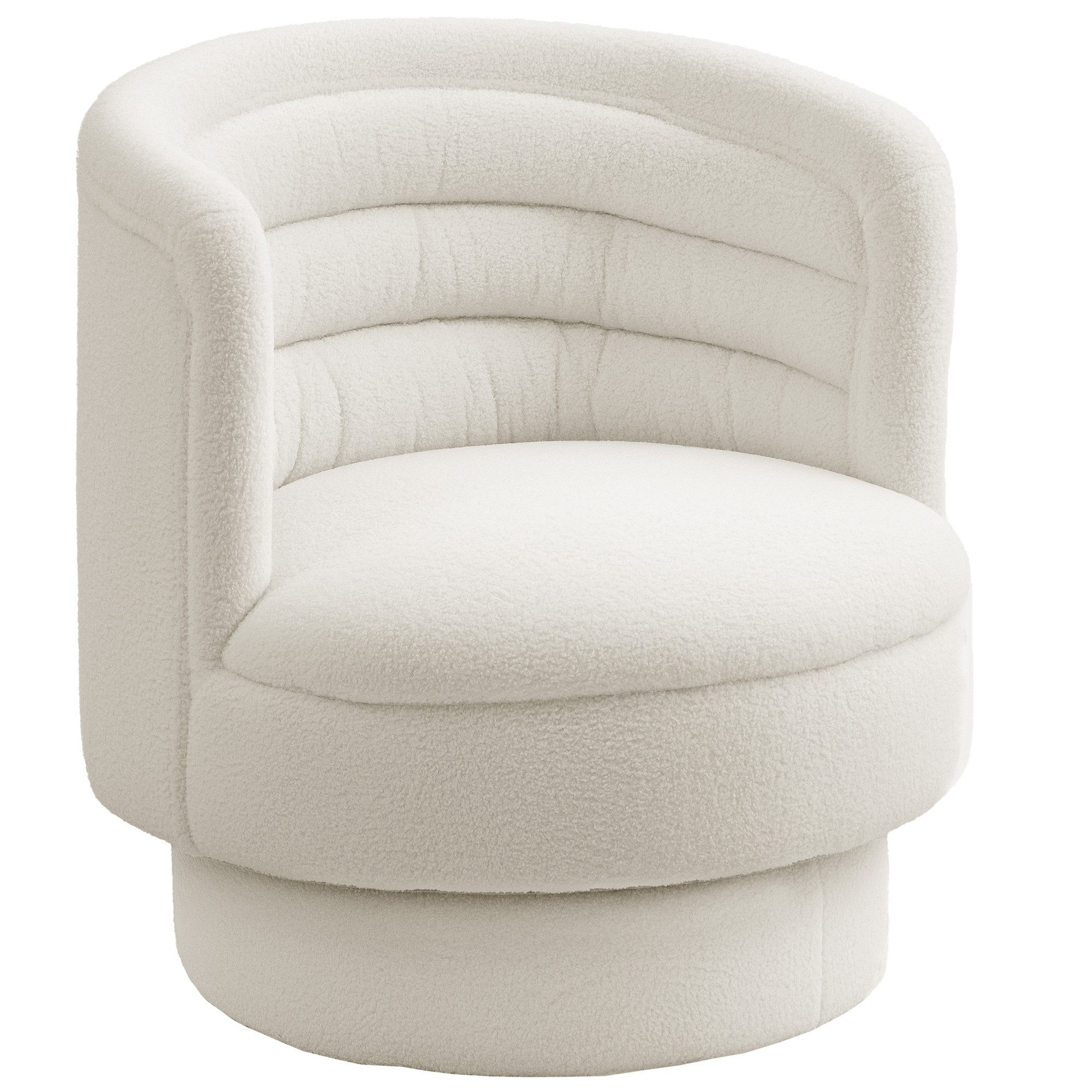 HOMCOM Relaxsessel Sessel Wohnzimmer mit Armlehnen, mit Sherpa-Optik, Polstersessel (Loungesessel, 1-St., Lesesessel), für Schlafzimmer Cremeweiß – Bild 2 von 5
