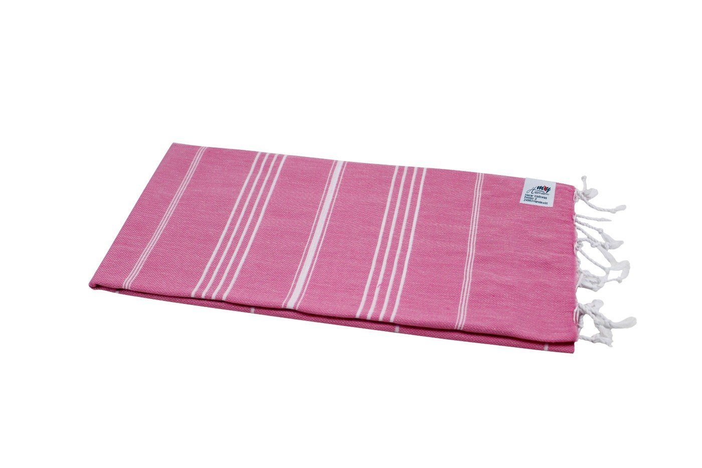 my Hamam Hamamtuch Hamamtuch Sultan pink mit weißen Streifen, Baumwolle (1-St), pflegeleicht und platzsparend, Saunatuch
