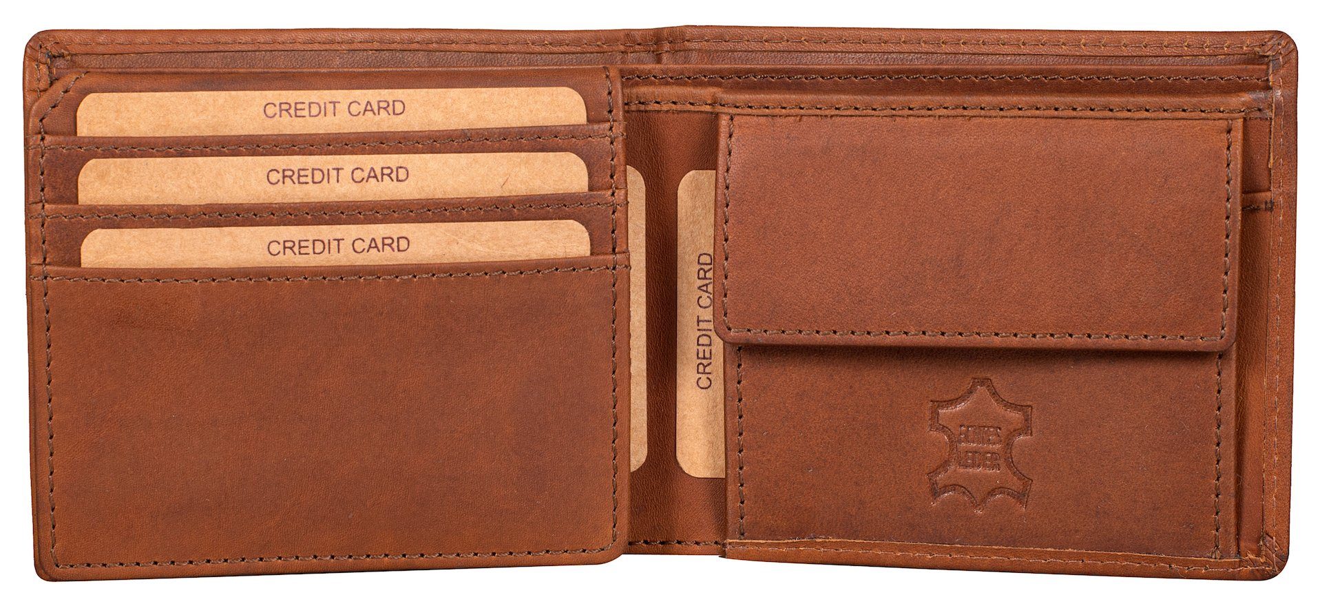 Benthill Geldbörse Herren Geldbeutel RFID-Schutz Slim Portemonnaie Echt Leder, RFID-Schutz Kartenfächer Münzfach