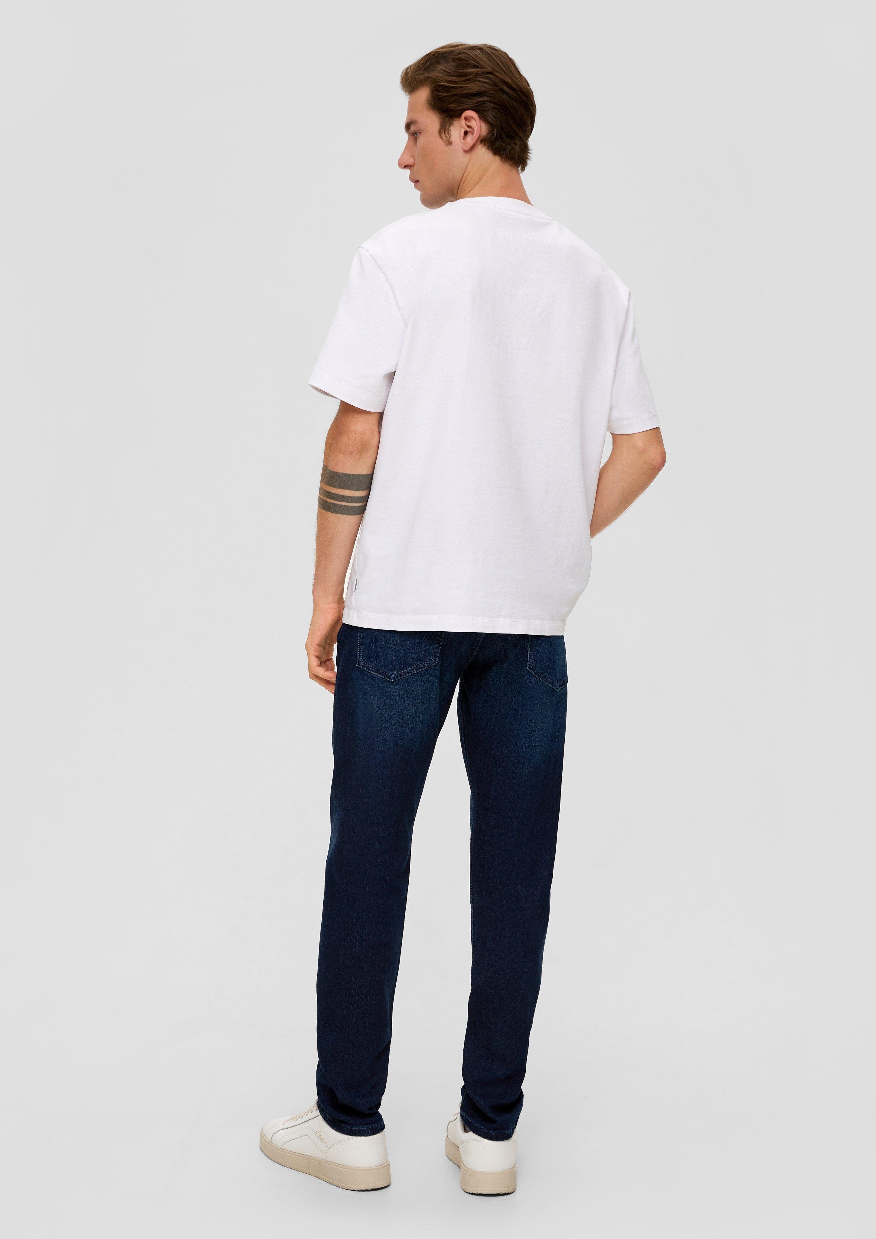 High s.Oliver Tapered / Mauro Regular Leg Stoffhose Jeans Label-Patch Fit / / navy Rise