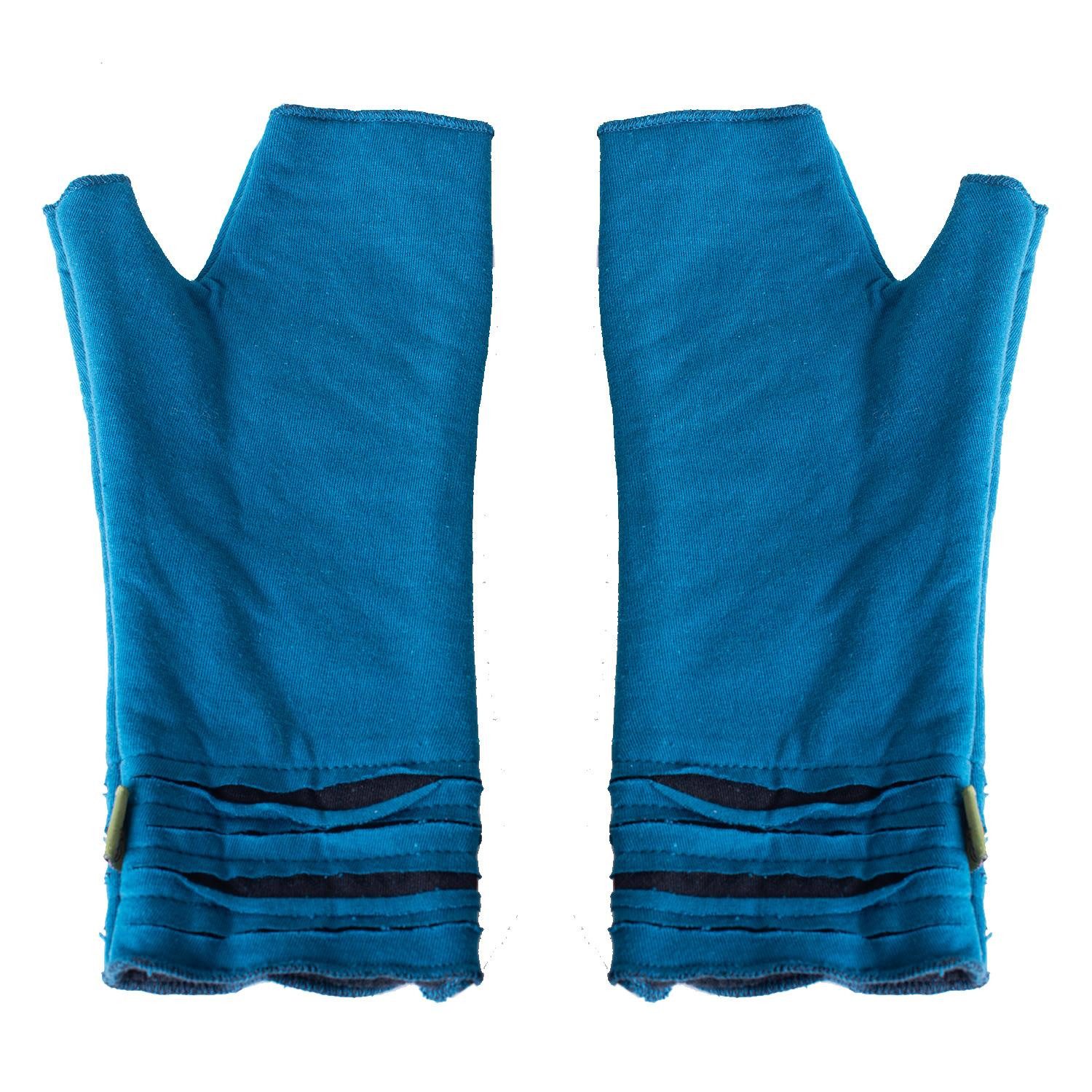 Vishes Armstulpen Bestickte Damen Handschuhe Stulpen mit Daumen Fleece Gefüttert Alternative Bekleidung, Hippie, Goa Style