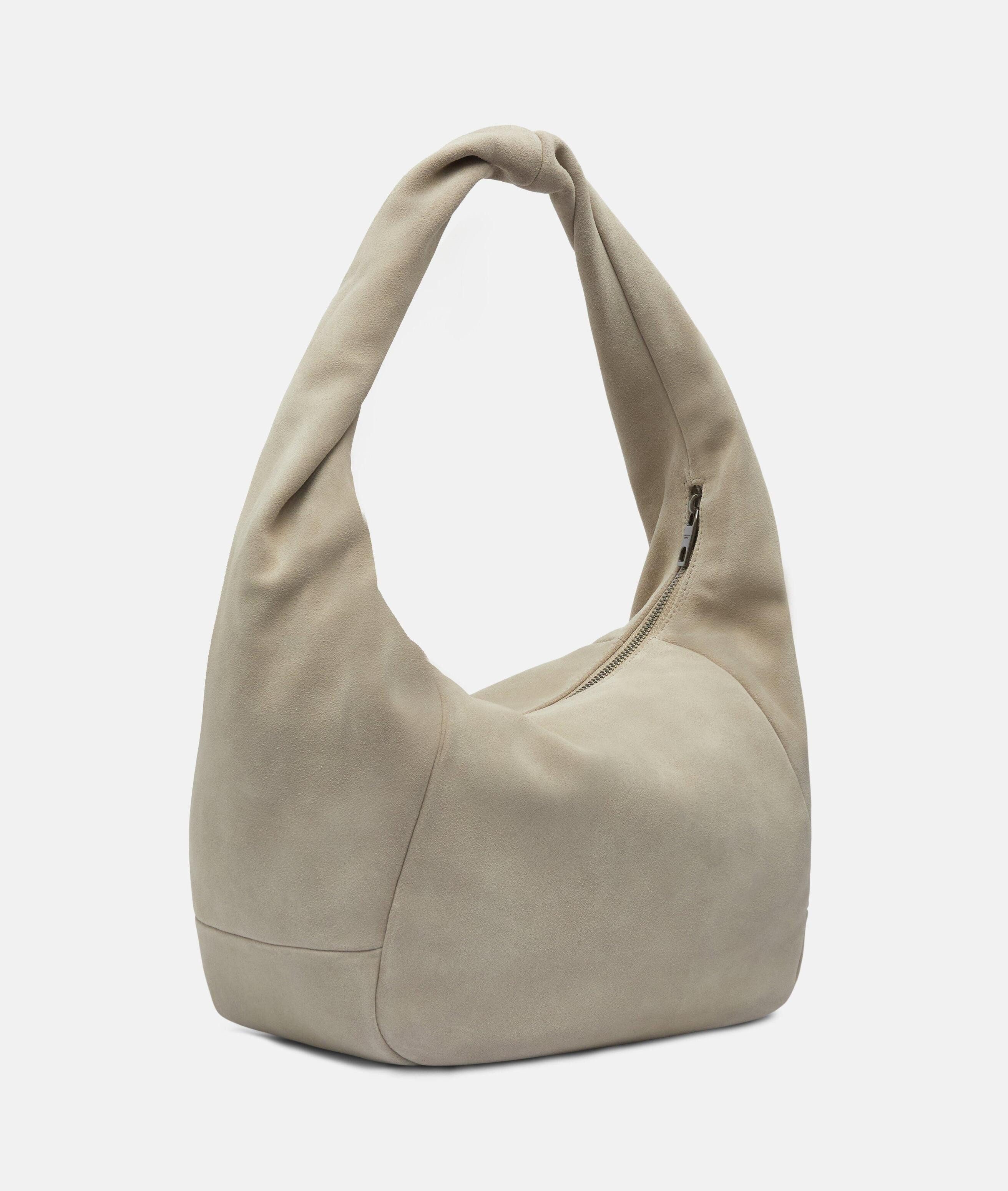 Liebeskind Berlin Schultertasche Farrah II Hobo M, Geräumige Beuteltasche aus weichem Veloursleder
