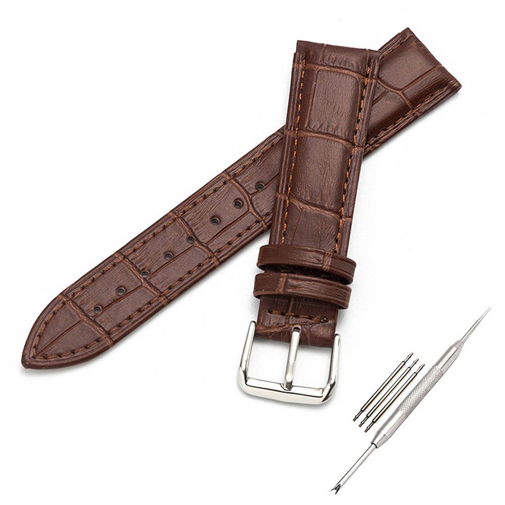 Sunicol Uhrenarmband Watch Strap,Genuine Leather, 16 - 24mm,Stainless Steel günstig online kaufen