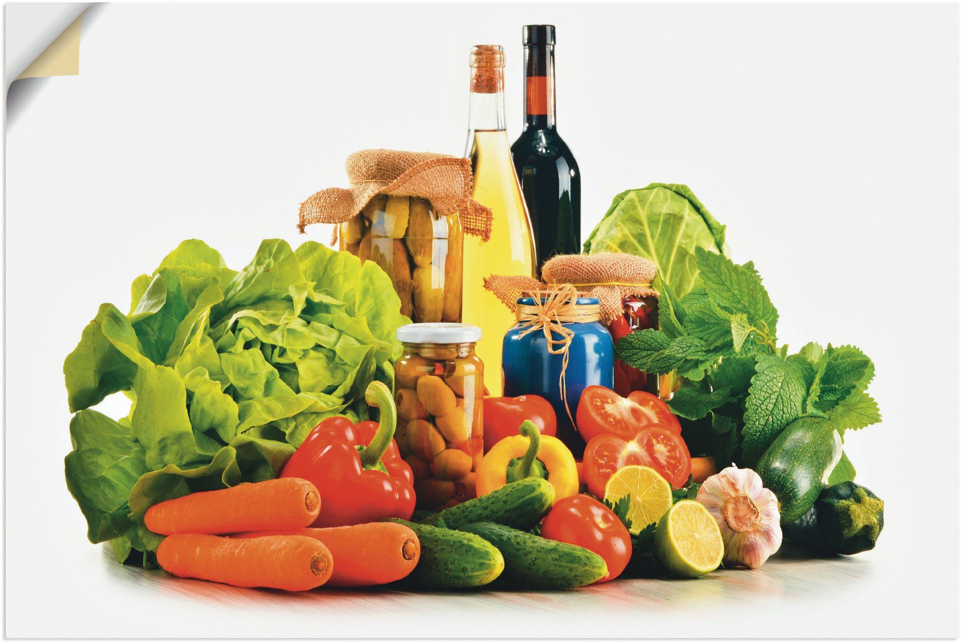 Artland Lebensmittel Gemüse als in versch. Alubild, St), Größen Wandaufkleber Leinwandbild, Stillleben (1 I, Wandbild oder Poster