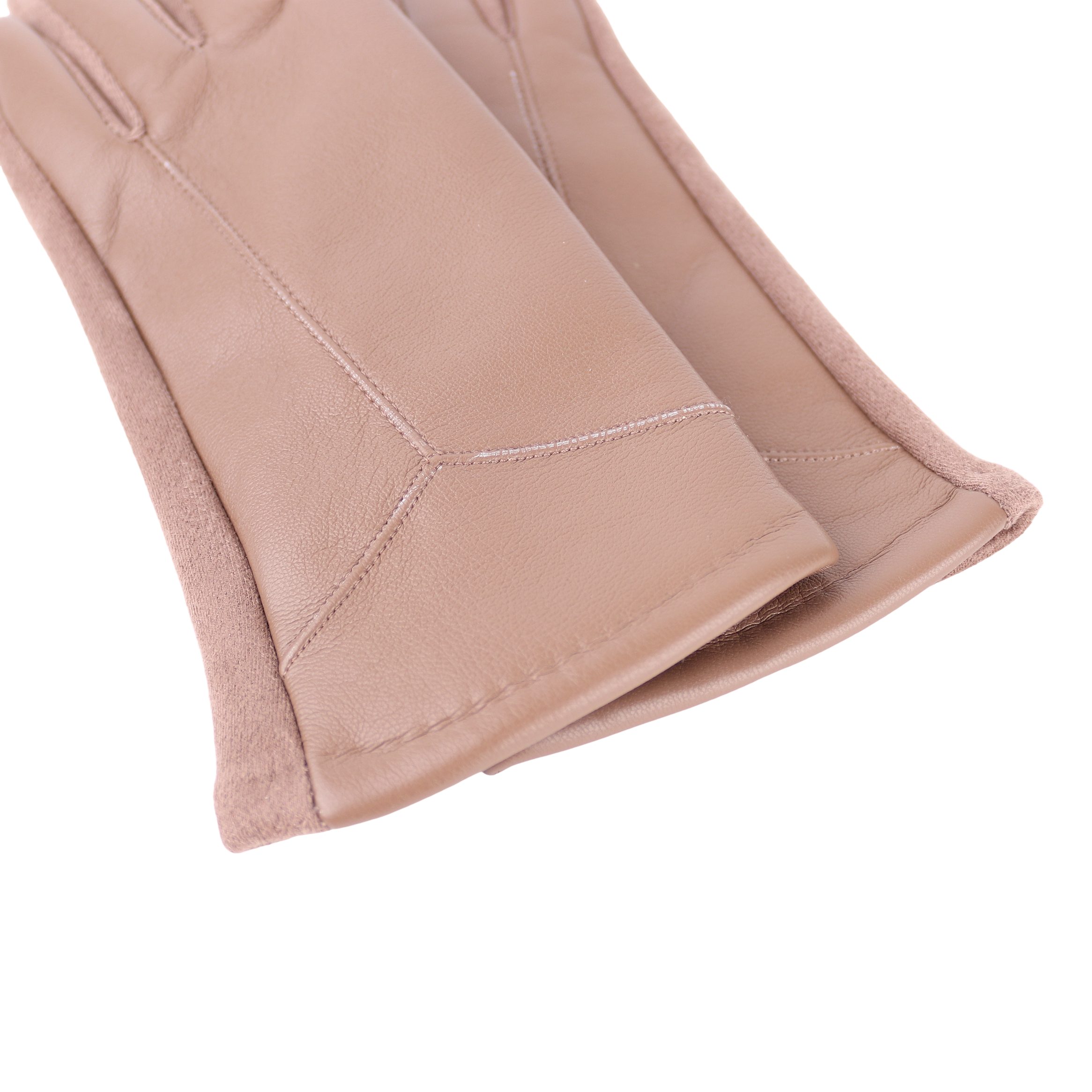 ideal Veganleder weich Lederhandschuhe Winter Damen für Touchscreen ONESIZE Handschuhe Taupe warm und Warm gefüttert MIRROSI sehr aus Herbst oder