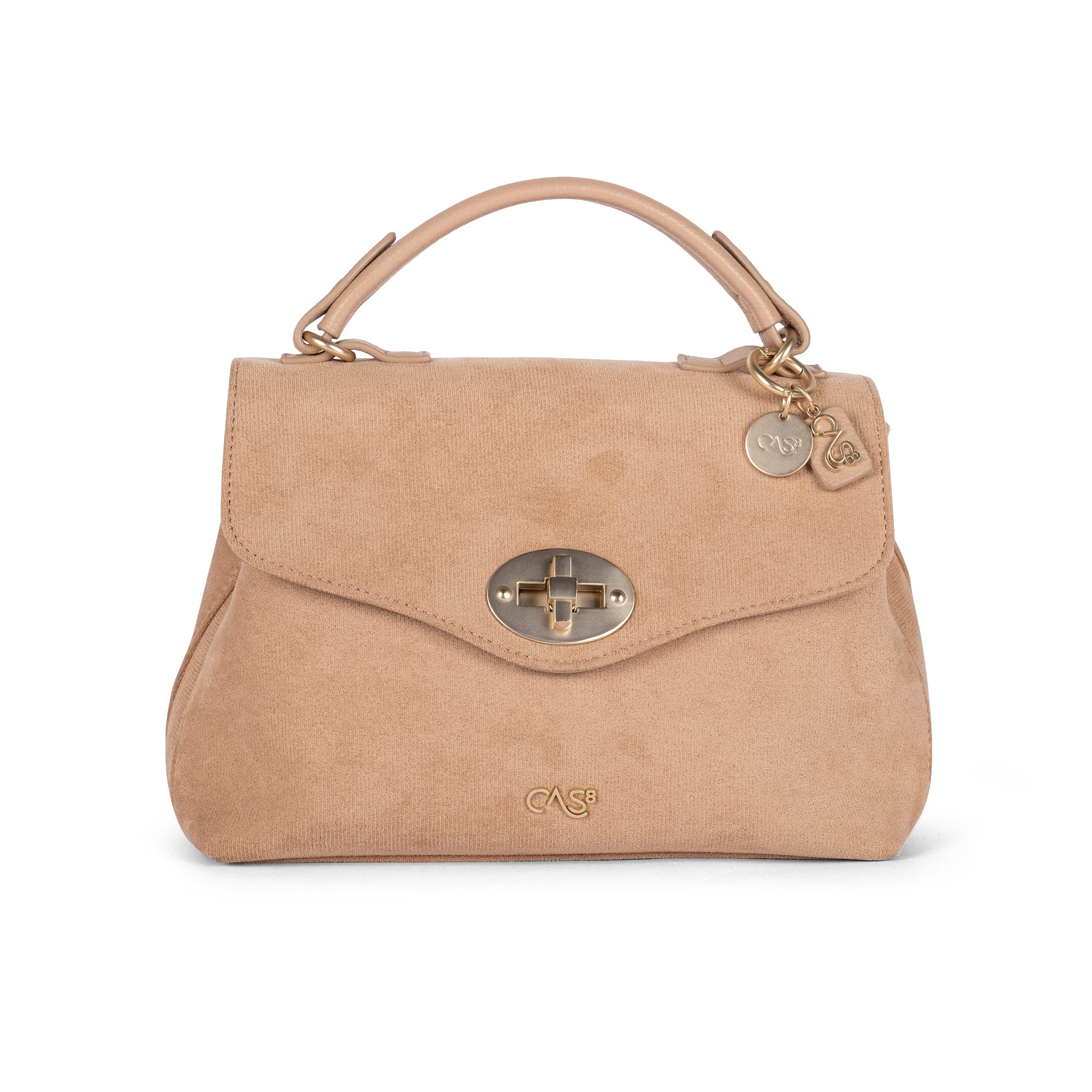 Cas8 Henkeltasche Rike 35200 A aus veganem Suede mit funktionaler Innenaufteilung