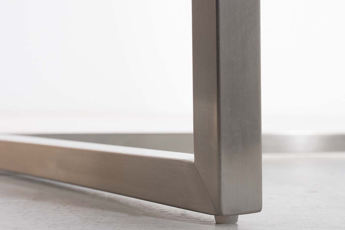 Metall hochwertig Esszimmerstuhl TPFLiving - - - Wohnzimmerstuhl), Kunstleder grau Magna Sitzfläche: Edelstahl Sitzfläche mit (Küchenstuhl gepolsterter - Besucherstuhl Gestell: Konferenzstuhl