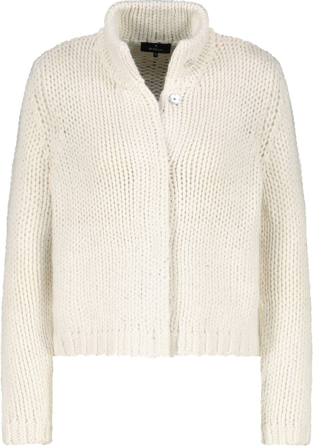 Monari Wolljacke Glitzer-Strick Glänzende Lurex- und Pailletten-Details