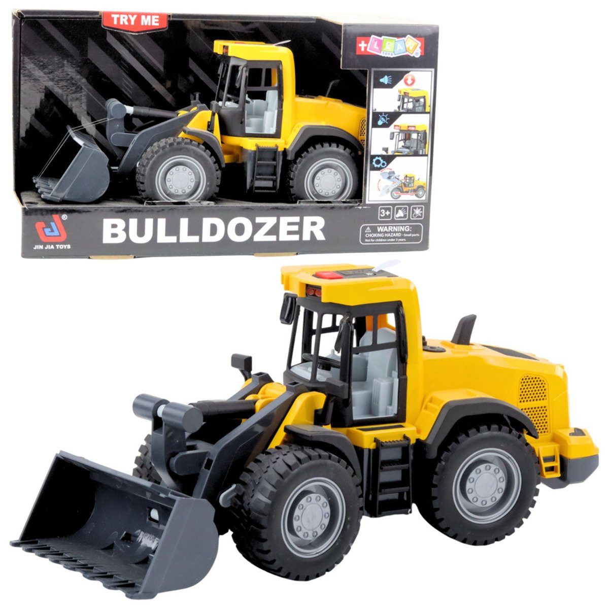 Wisam Spielzeug-Auto Bulldozer Bau Bagger Lichter Und Geräusche Bewegende Eimer Gelb