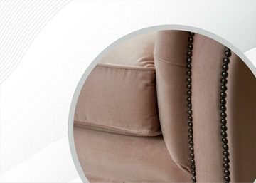 JVmoebel Chesterfield-Sofa Stilvoller Chesterfield 2-Sitzer Pink Wohnzimmermöbel Neu, Made in Europe