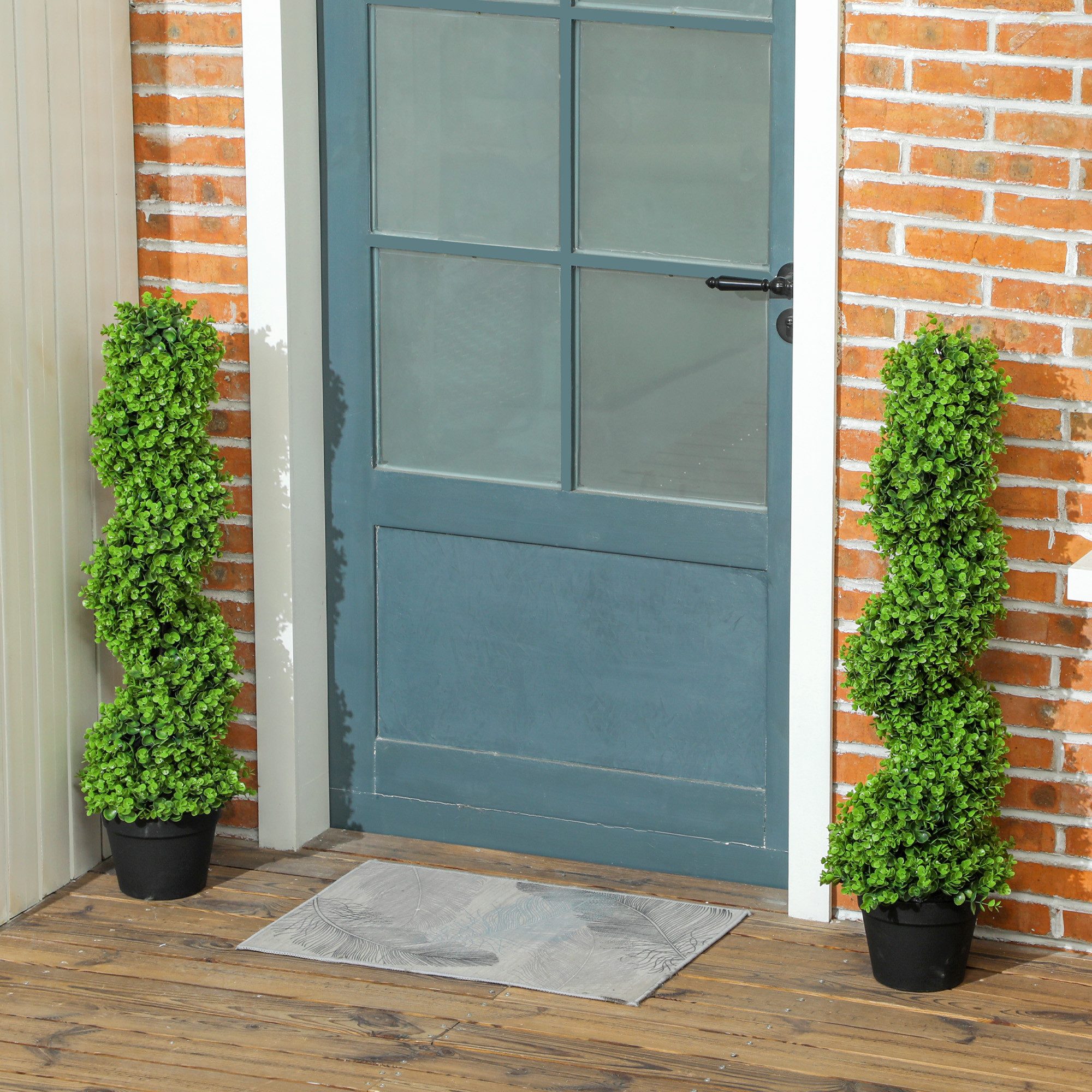 Kunstpflanze 2er-Set, 90 cm Buchsbaum, HOMCOM, Höhe 90 cm, für Zuhause, Bür günstig online kaufen