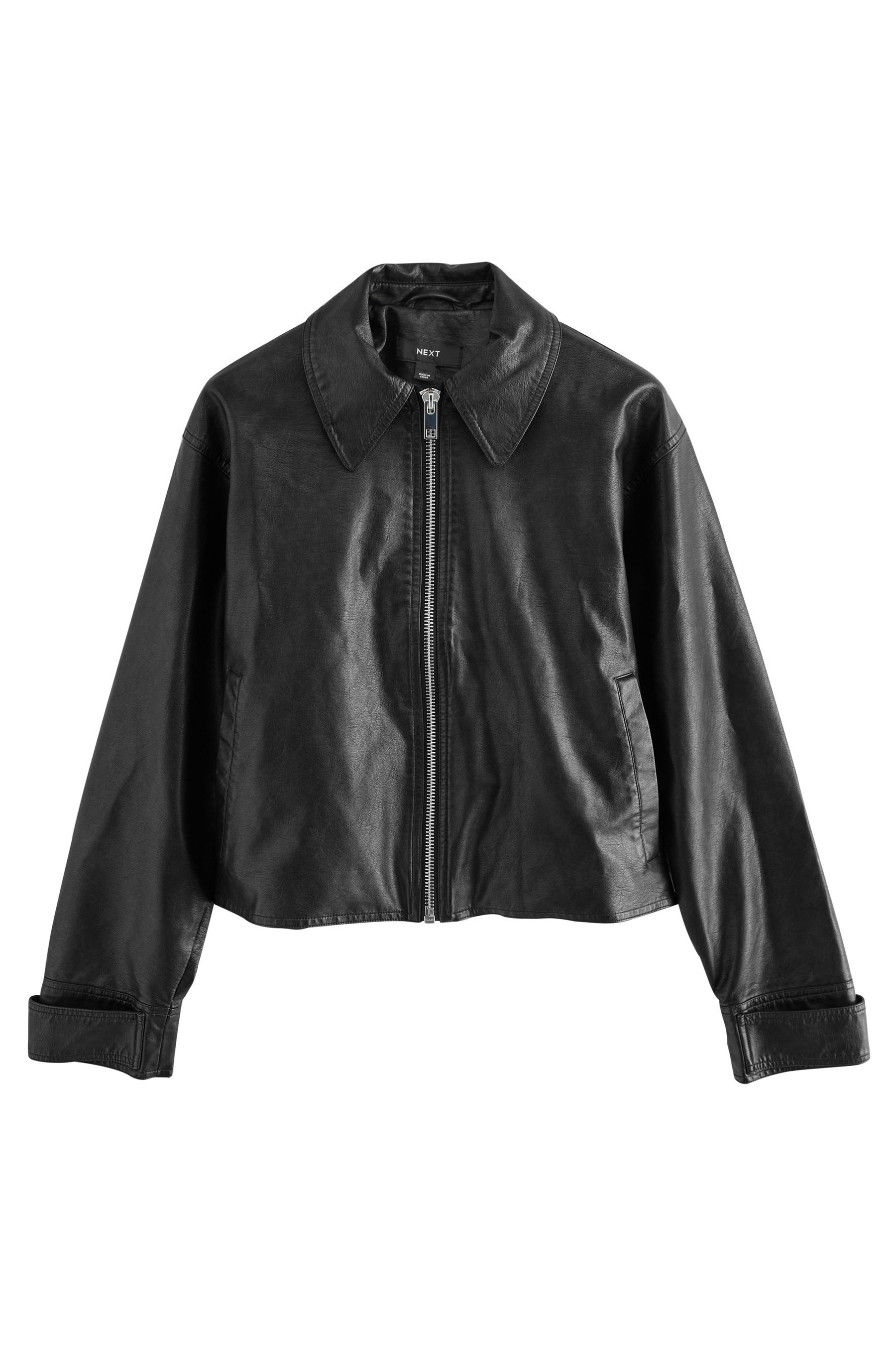 Next Lederjacke Kunstlederjacke mit durchgehendem Reißverschluss günstig online kaufen