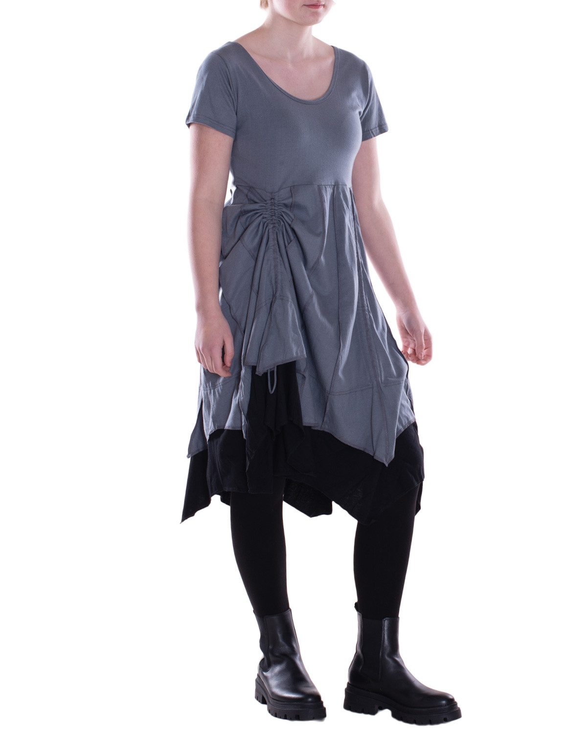 Vishes Midikleid Damen knielanges Kleid Baumwolle günstig online kaufen