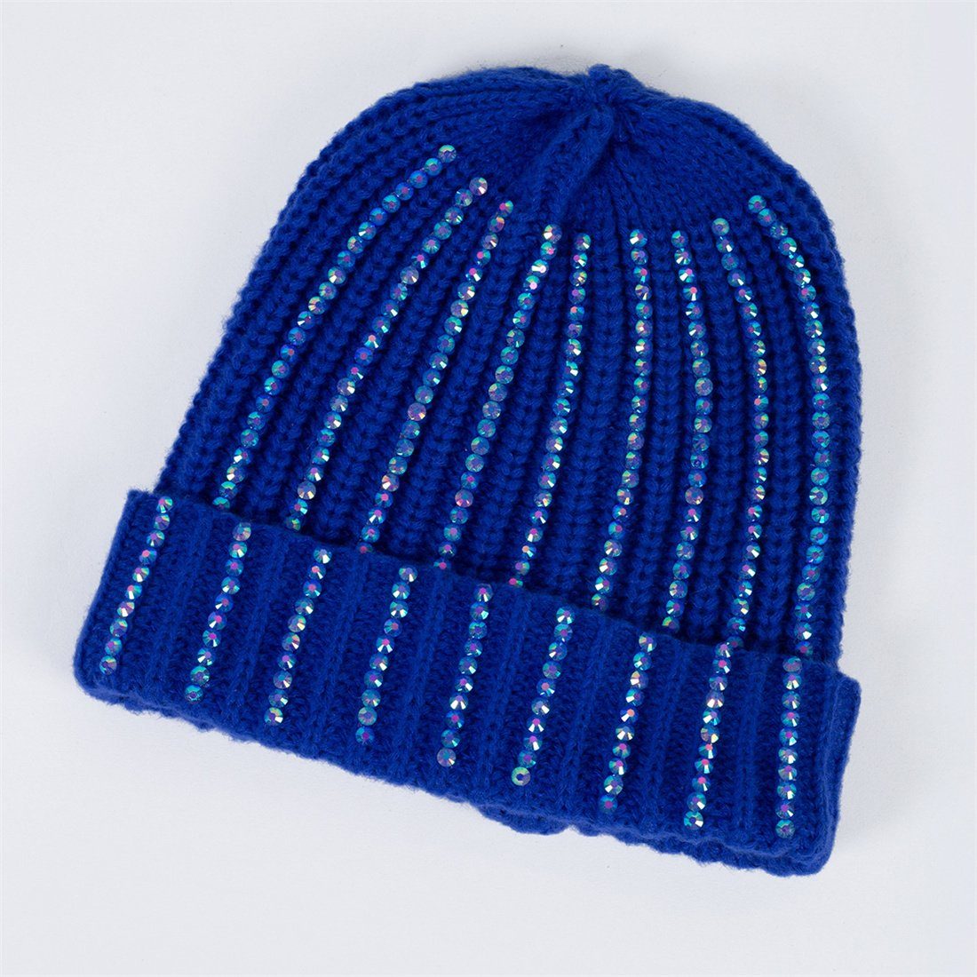 DÖRÖY Strickmütze Damen warme Outdoor-Mode Winter blau verdickt warme Strickmütze, Wollmütze