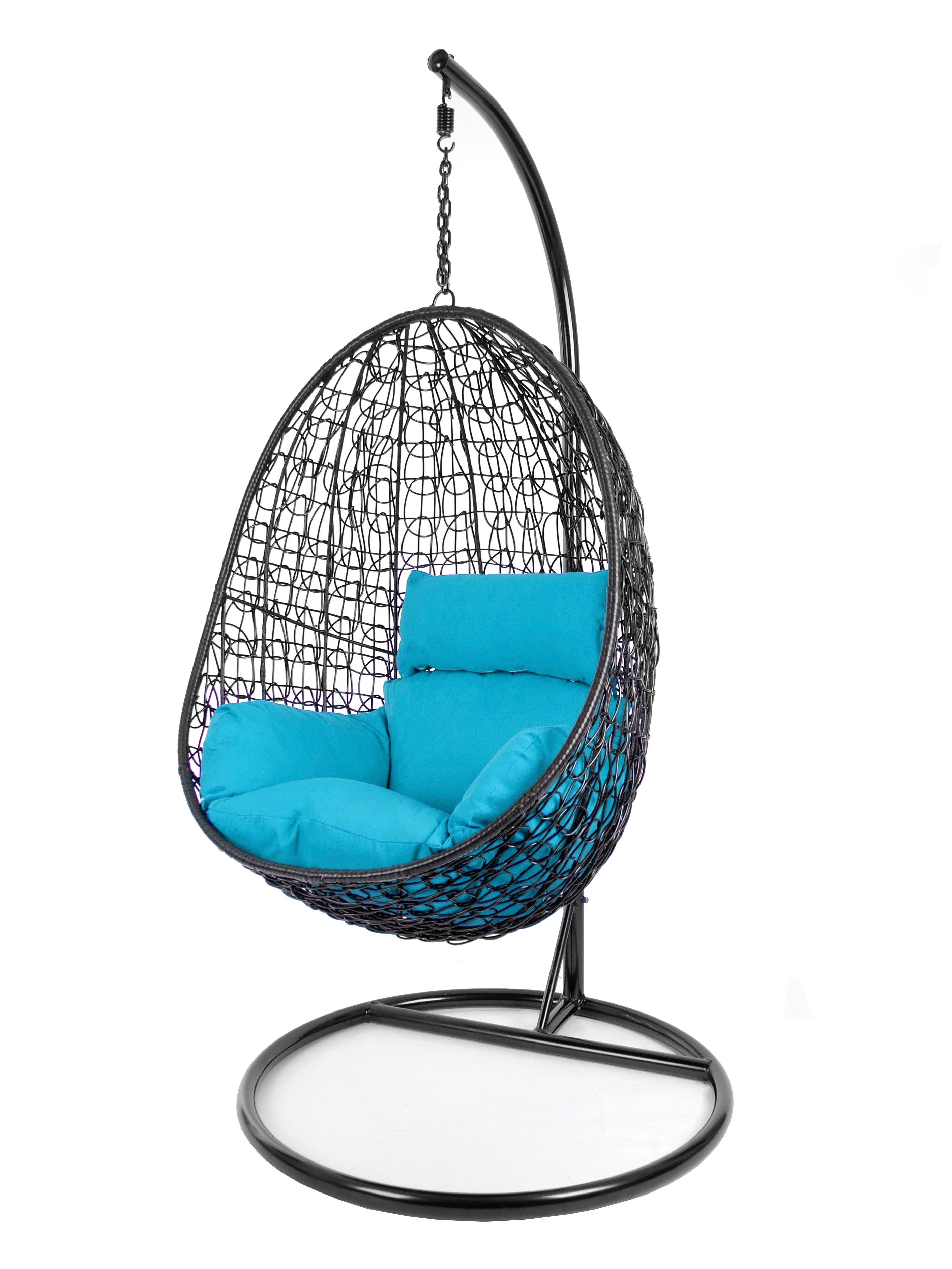 KIDEO Hängesessel Hängesessel CAPDEPERA, Hängesessel in schwarz, Schwebesitz mit Gestell