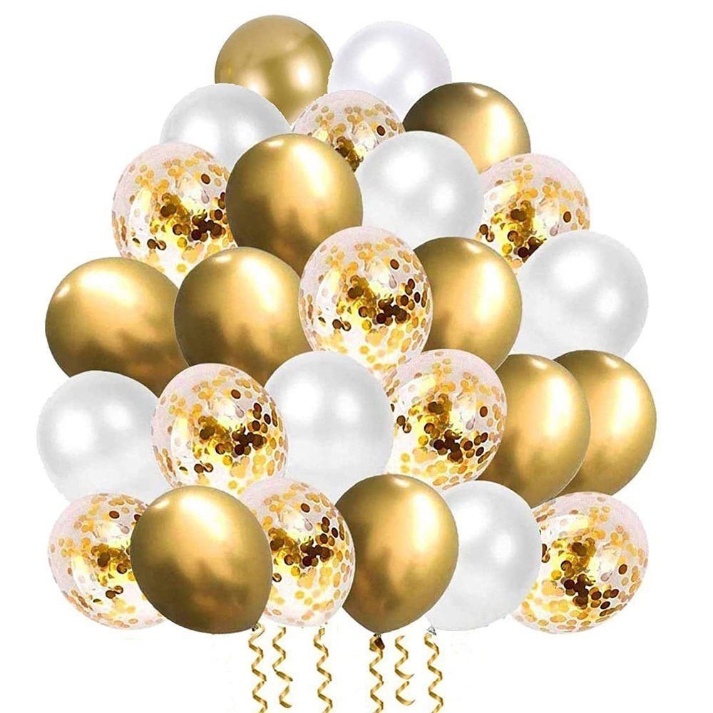 Fivejoy Luftballon Luftballons Gold aus Latex, für Hochzeit, Jahrestag Party 60 Stück
