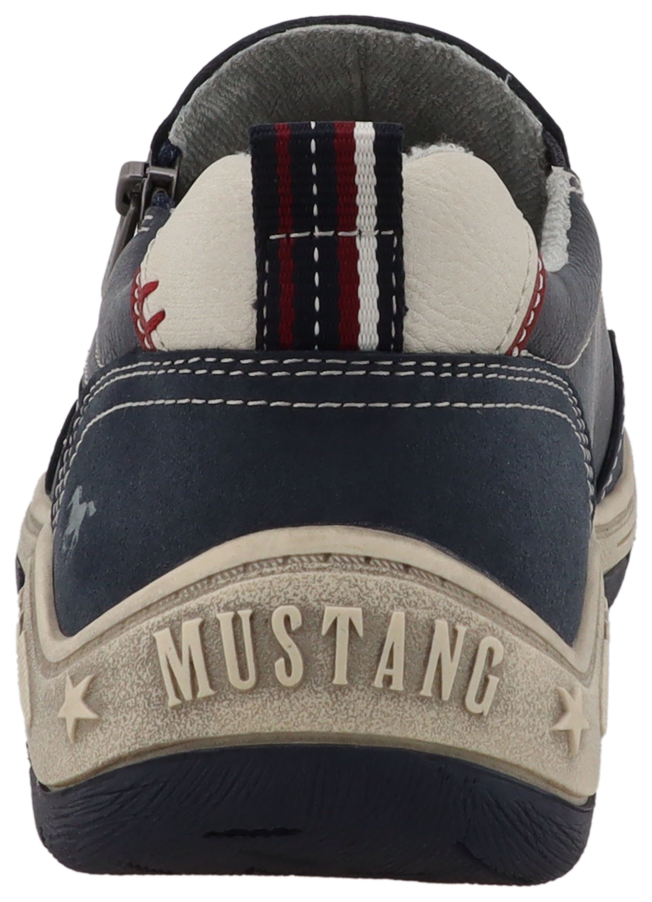 Mustang Shoes Benedetto Slipper Freizeitschuh, Halbschuh, Slipper mit seitlichem Reißverschluss