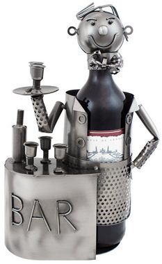 BRUBAKER Weinflaschenhalter Barkeeper Flaschenhalter, (inklusive Grußkarte), Metall Skulptur, Wein Geschenk