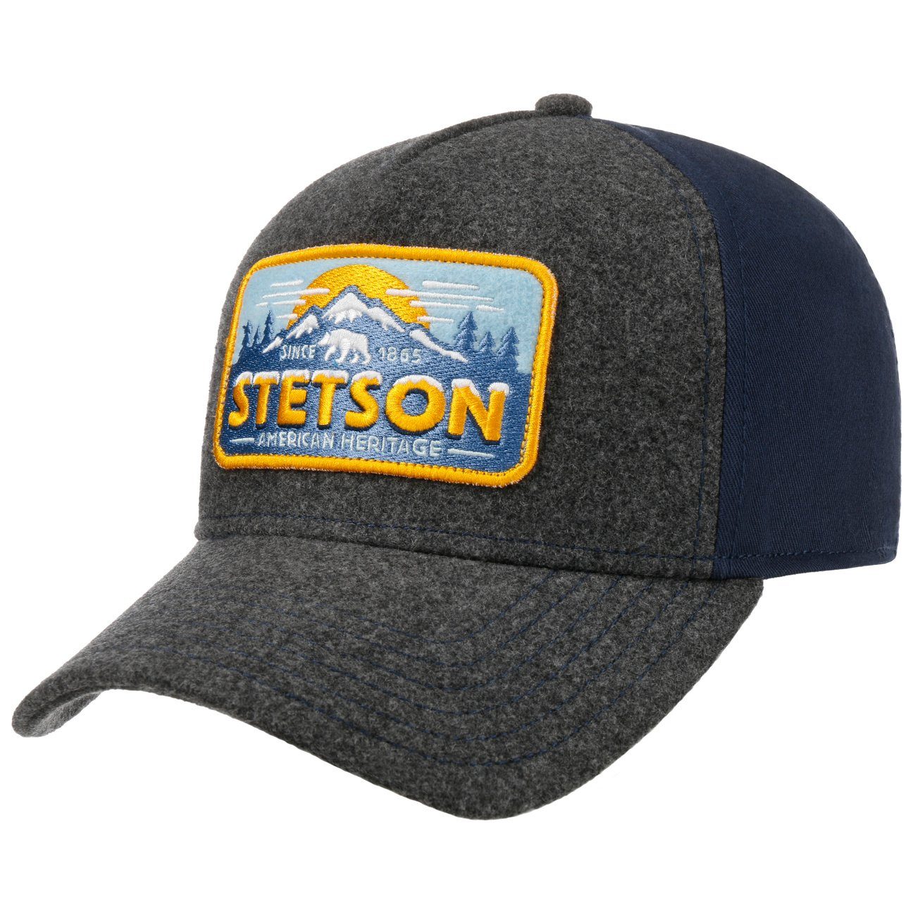 (1-St) Cap Snapback Basecap Trucker grau-blau Stetson