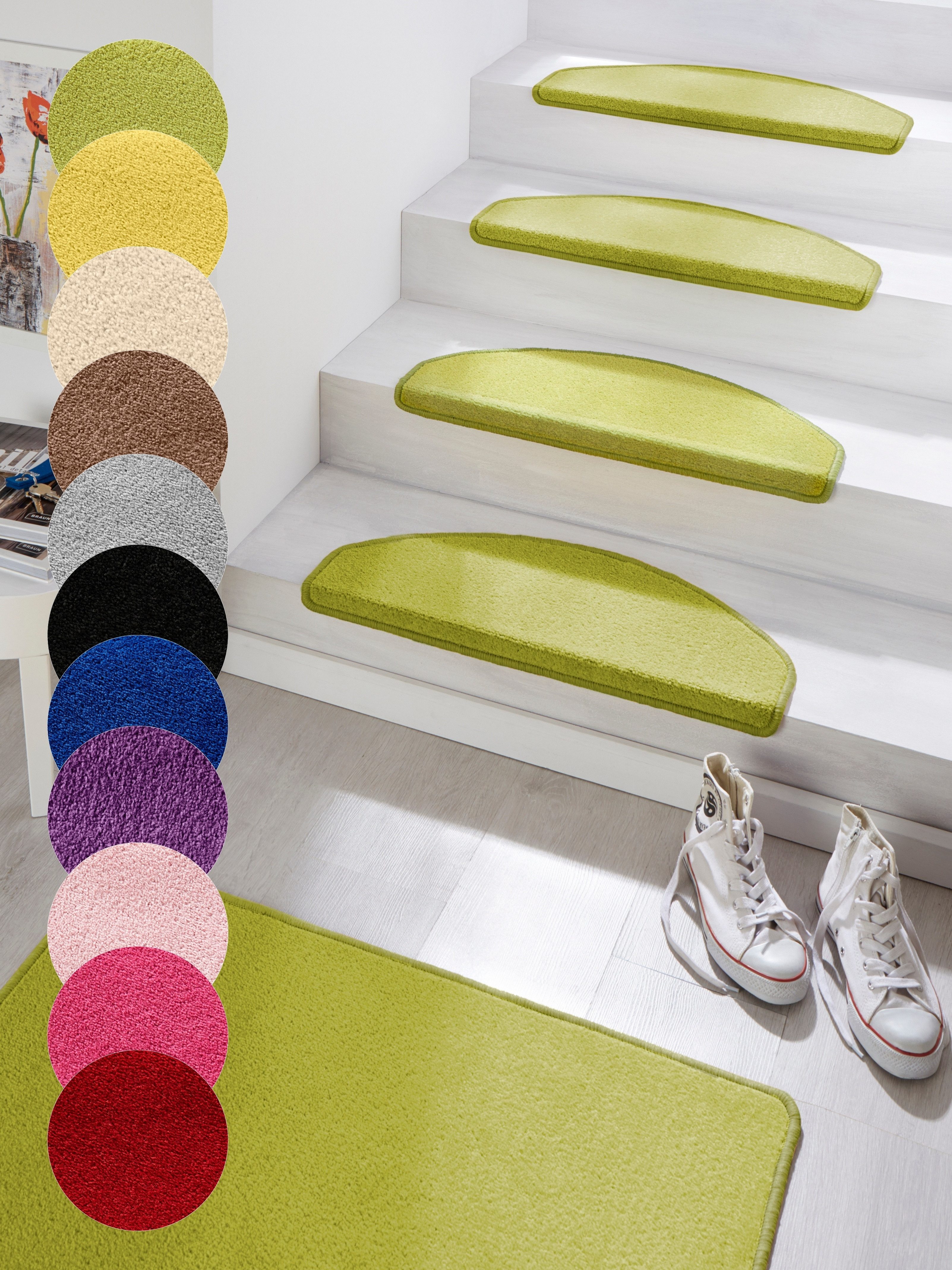 HANSE Home Stufenmatte Fancy, halbrund, Höhe: 7 mm, 15 Stück, Treppenmatten günstig online kaufen