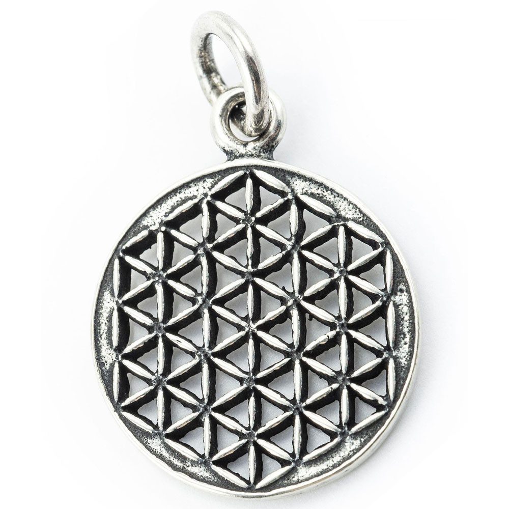 Kettenanhänger Blume des Lebens Anhänger 925 Silber Flower of Life klein Blume des Le