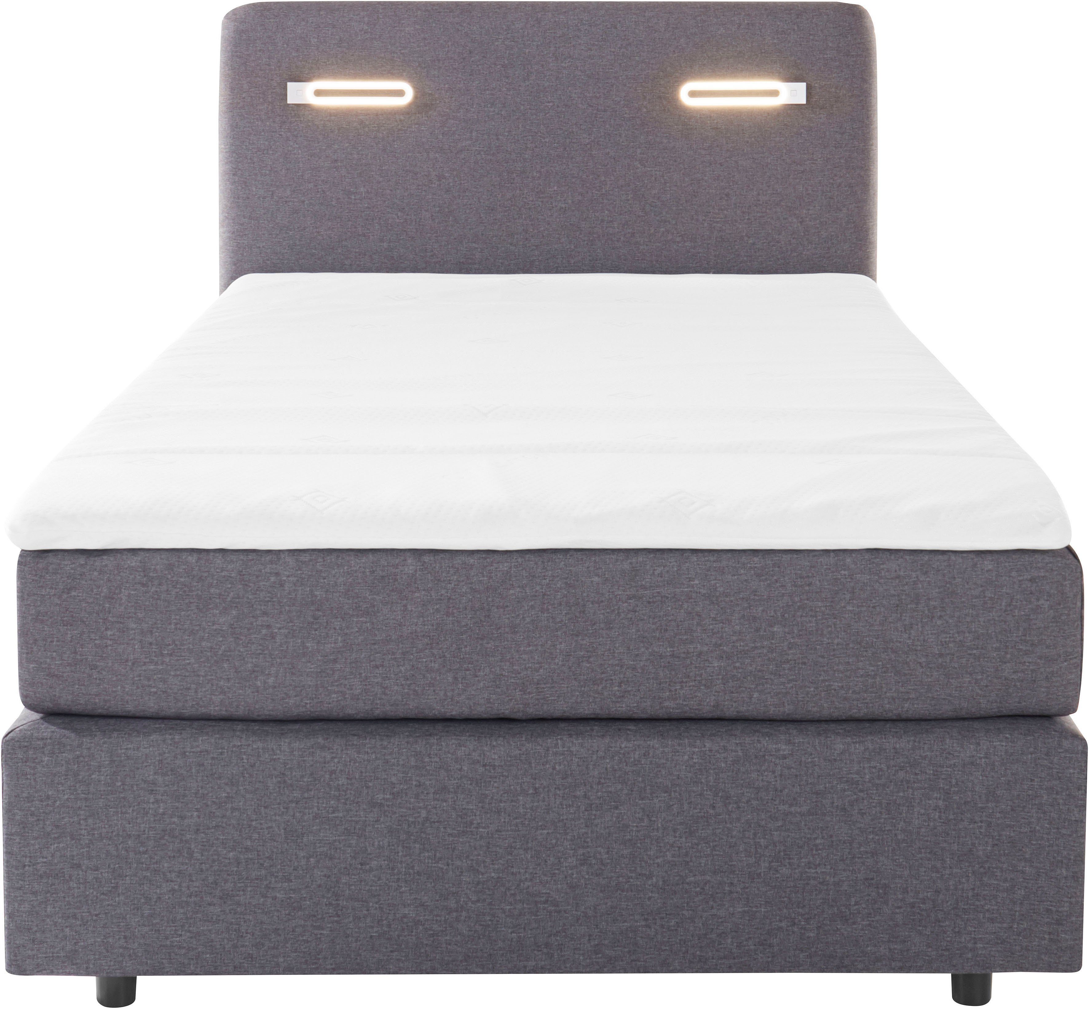 Home affaire Boxbett Luan, Schubkästen, LED-Beleuchtung und Topper, in Breite 120 cm und 180 cm