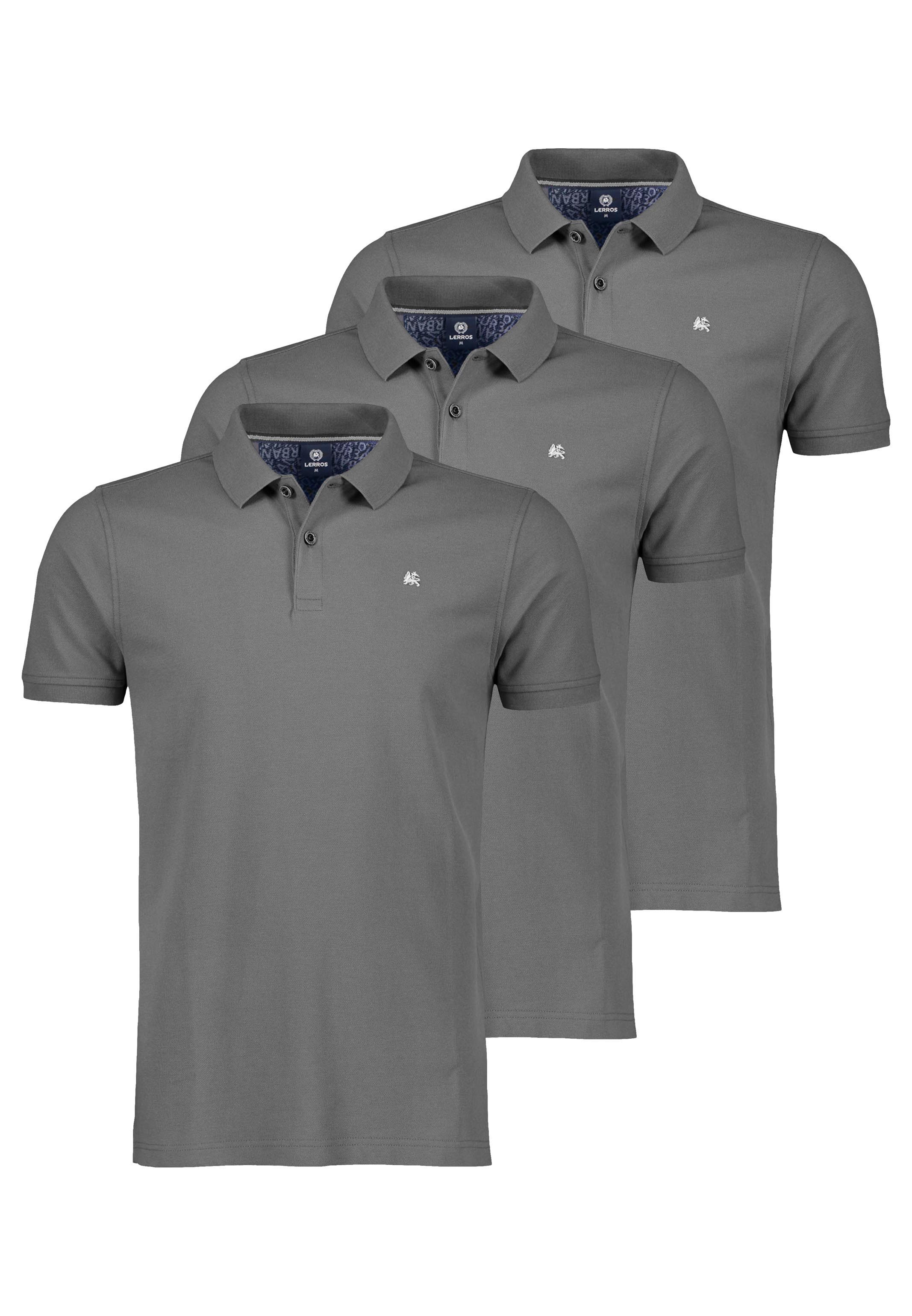 LERROS Poloshirt 3er Pack Basic (Spar-Set, 3-tlg) Poloshirt - Baumwolle - Atmungsaktiv - Feine Piquéqualität