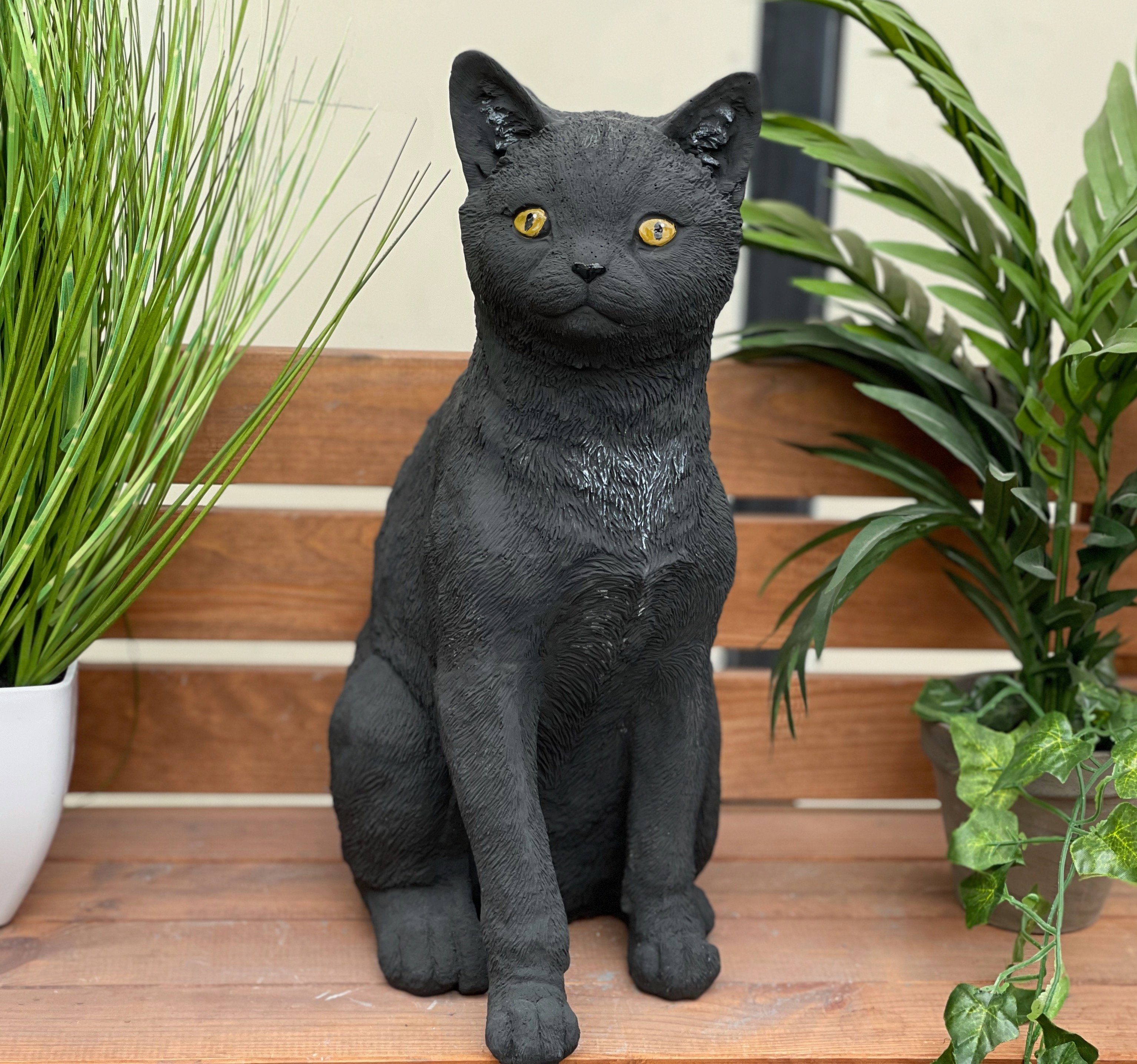 Stone and Style Gartenfigur Steinfigur schwarze Katze Kater Moritz frostfes günstig online kaufen