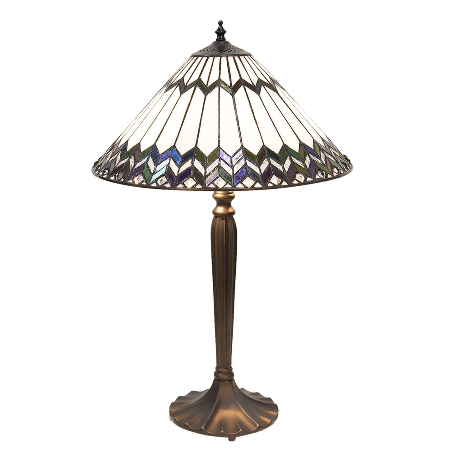 Schreibtischlampe Clayre & Eef Lumilamp Tischlampe Tiffany Ø 40*62 cm Mehrfarbig