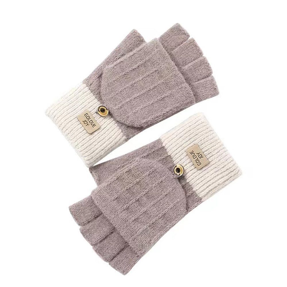 Bextsrack Strickhandschuhe Fingerhandschuhe mit Flip-Top Strick Thermohandschuhe (Winter Fingerlose Handschuhe) für Damen und Herren