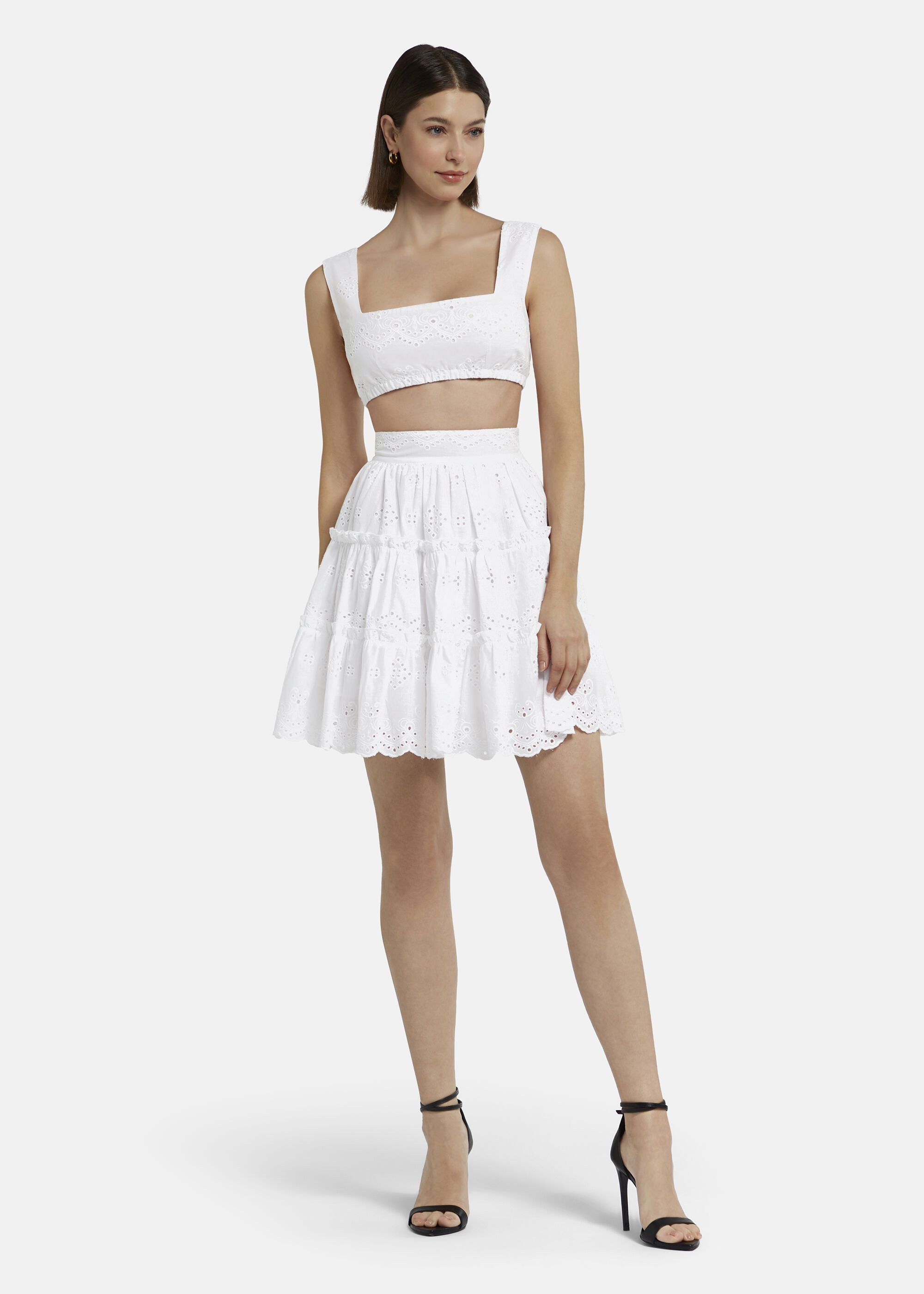 Nicowa Crop-Top GALINAWA aus hochwertiger Baumwolle mit Stickerei