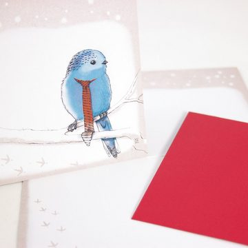 Bow & Hummingbird Grußkarten Grußkarte Vogel im Schnee
