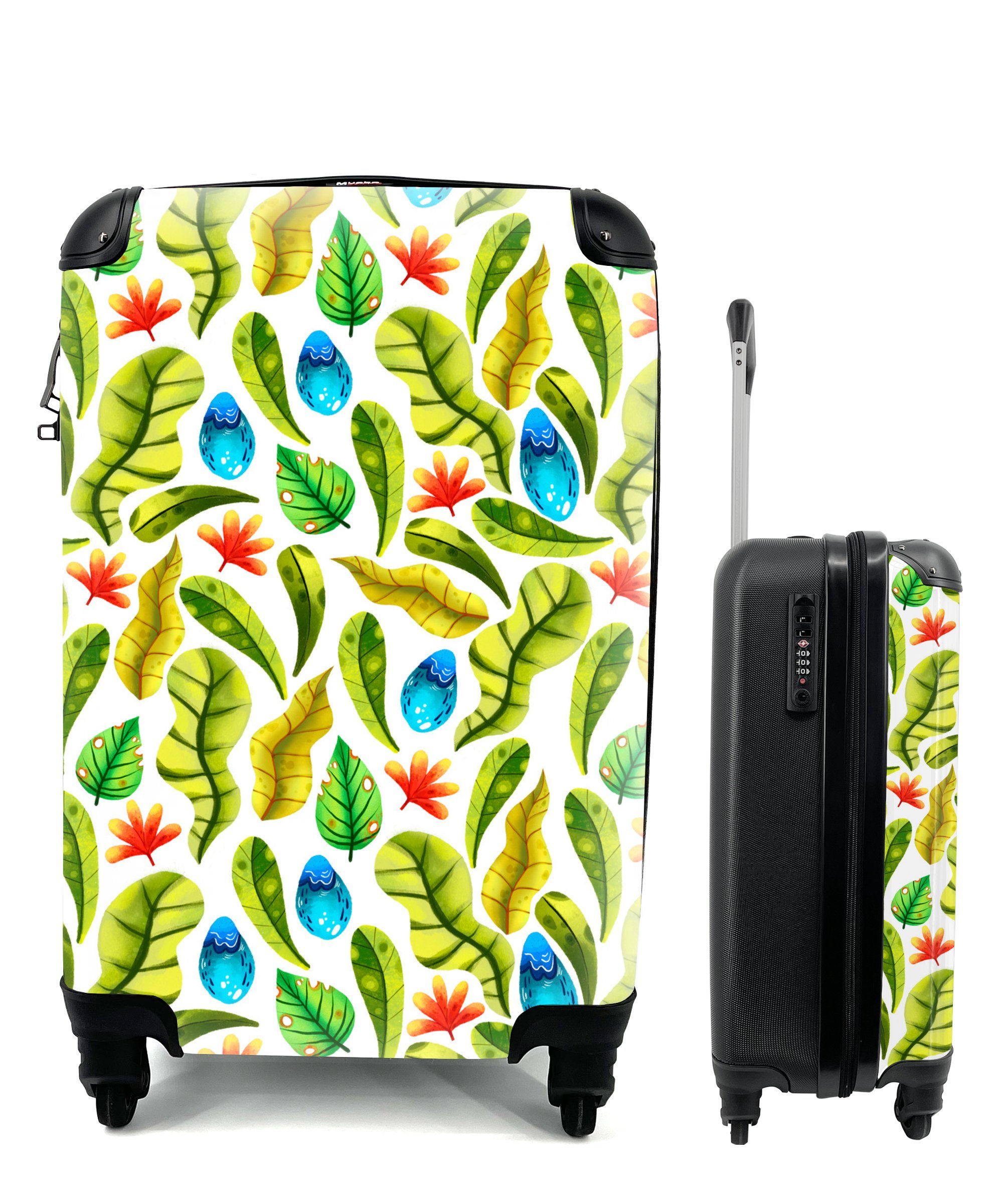 Reisetasche - Blätter, Ferien, Rollen, Trolley, Reisekoffer für Dschungel Gestaltung MuchoWow 4 - Handgepäck mit rollen, Handgepäckkoffer
