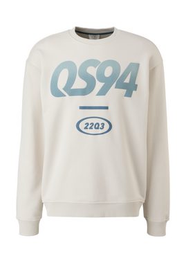 QS Sweatshirt Sweatshirt mit Frontprint Rippblende, Rippbündchen