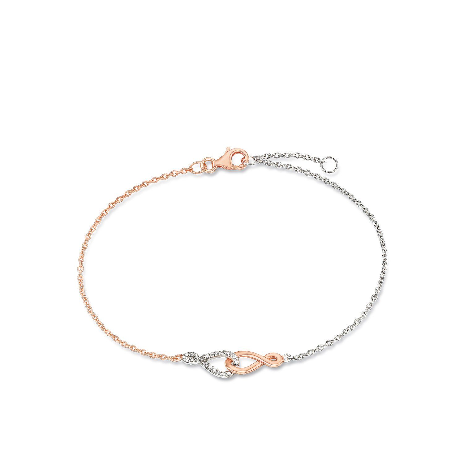 Amor Silberarmband für Damen, 925 Sterling Silber, Zirkonia synth., Infinity (Armband, 1-tlg) | Silberarmbänder