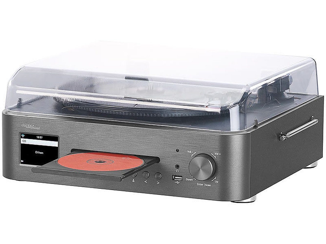 Musikanlage Knackser) oder klassischen UKW-Empfang, auvisio von Plattenspieler/Digitalisierer DLNA, (Bluetooth, WLAN, Entferneung MHX-630 Rauschen Plattenspieler