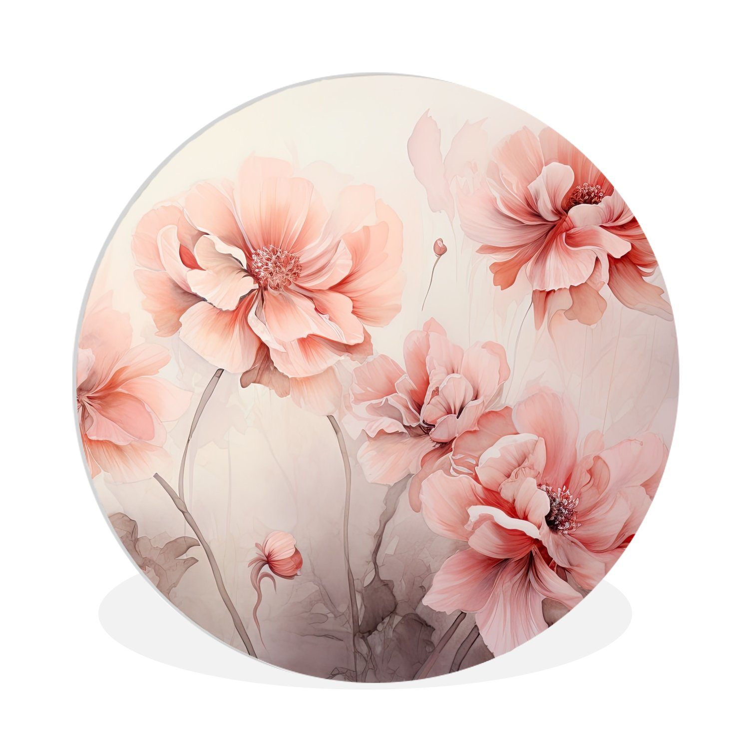 MuchoWow Gemälde Blumen - Rosa - Kunst - Abstrakt - Aquarell, Fotodruck (1 günstig online kaufen