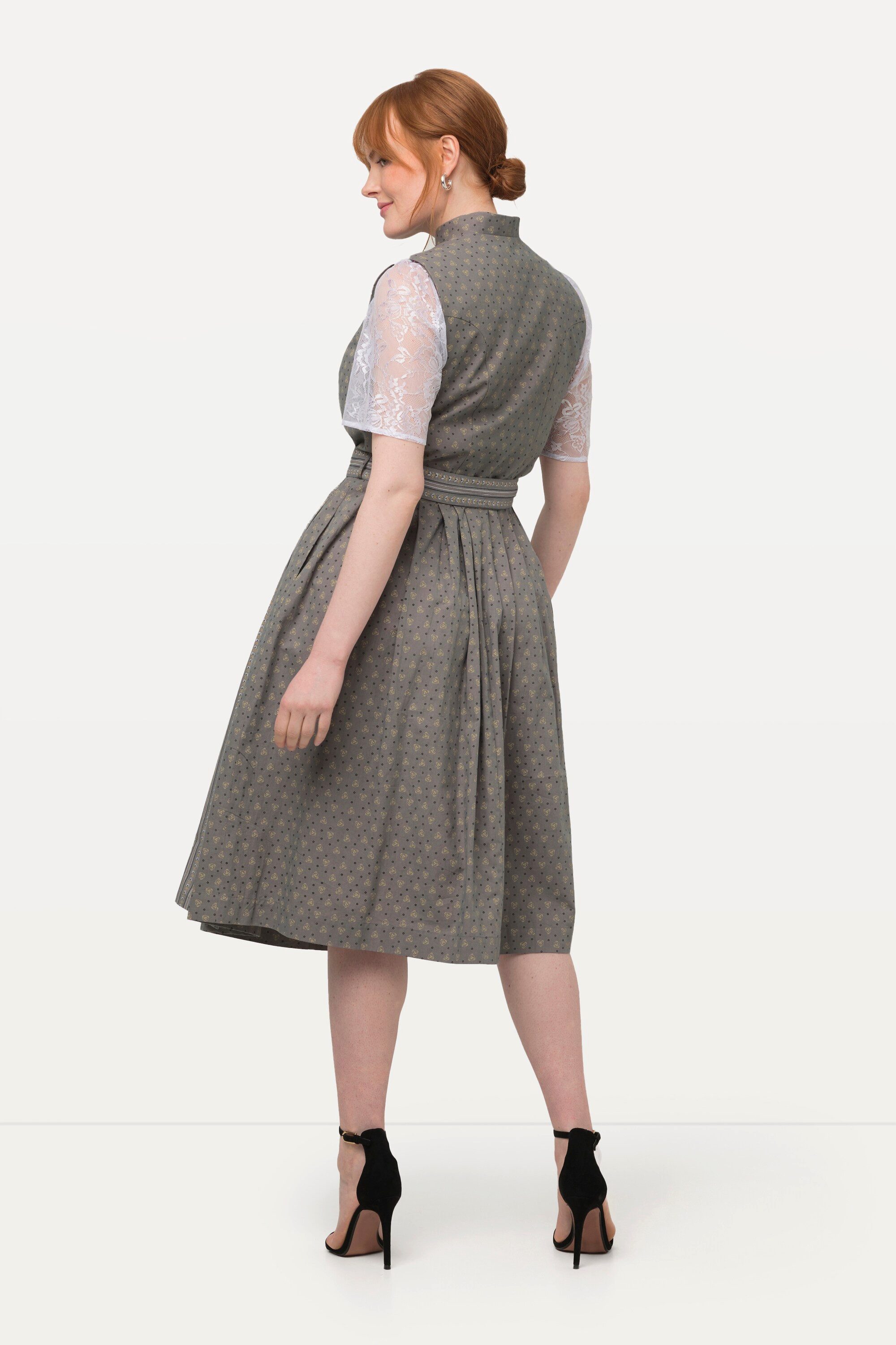 Ulla Popken Dirndl Dirndl Biesen Schmuckknöpfe Stehkragen ärmellos