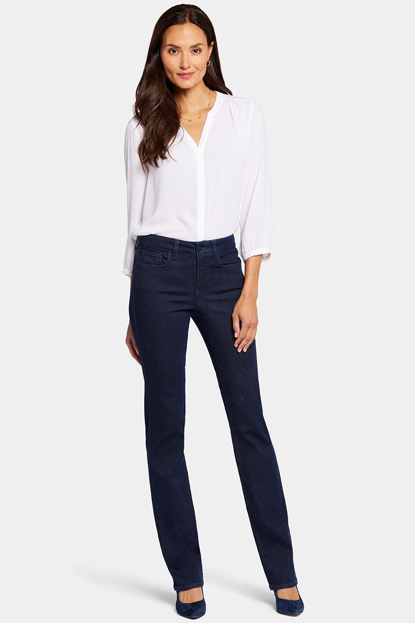 NYDJ Straight-Jeans Marilyn Straight Jeans Dunkelblauem Premium Denim