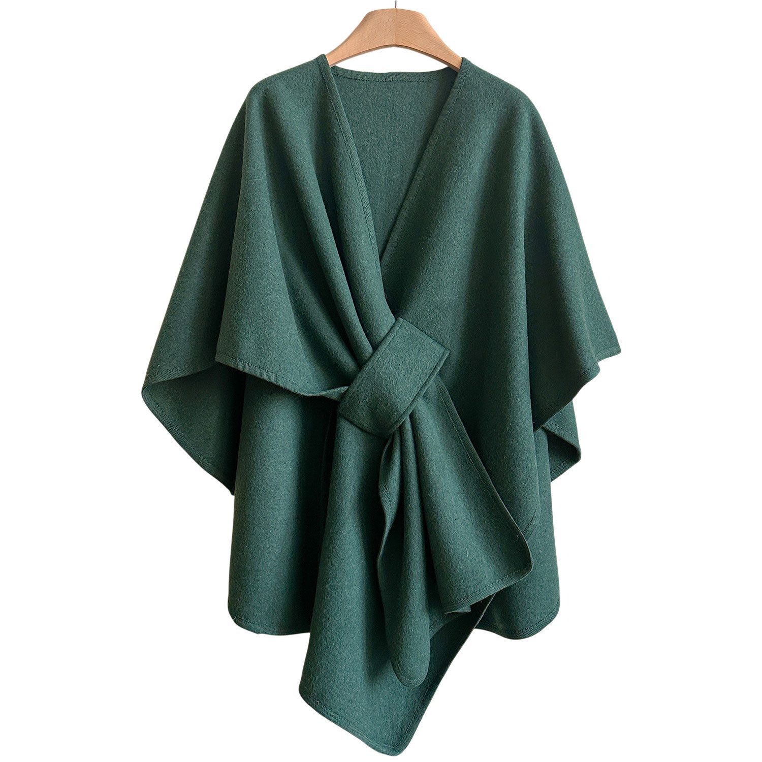 Autrucker Poncho Vielseitige Langer Poncho Schal damen, Vorne öffnen Ponchos